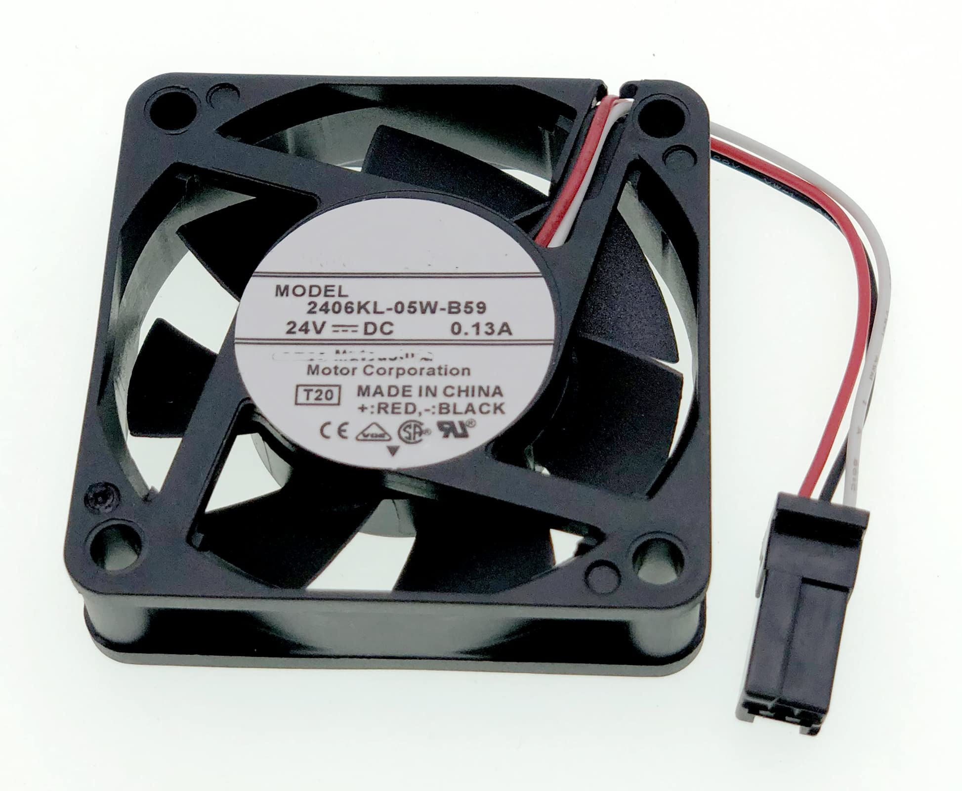 LEYEYDOJX New System Cooling Fan Compatible with Fanuc 2406KL-05W-B59 DC 24V 0.13A 3.12W 6CM 4600 RPM Size: 60  60  15mm.