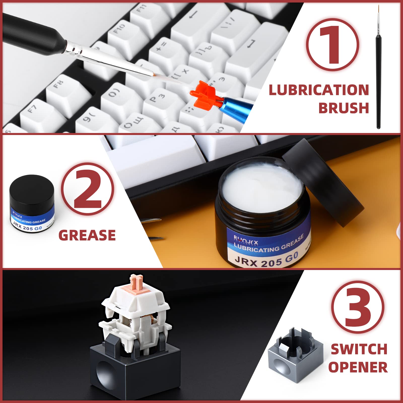 Yimagujrx Runjrx Keyboard Switch Lube Kit Jrx 205G0 0.53Oz/15G, Switch Opener For Cherry Mx Gateron Ttc Holy Pandas Switch,Lube