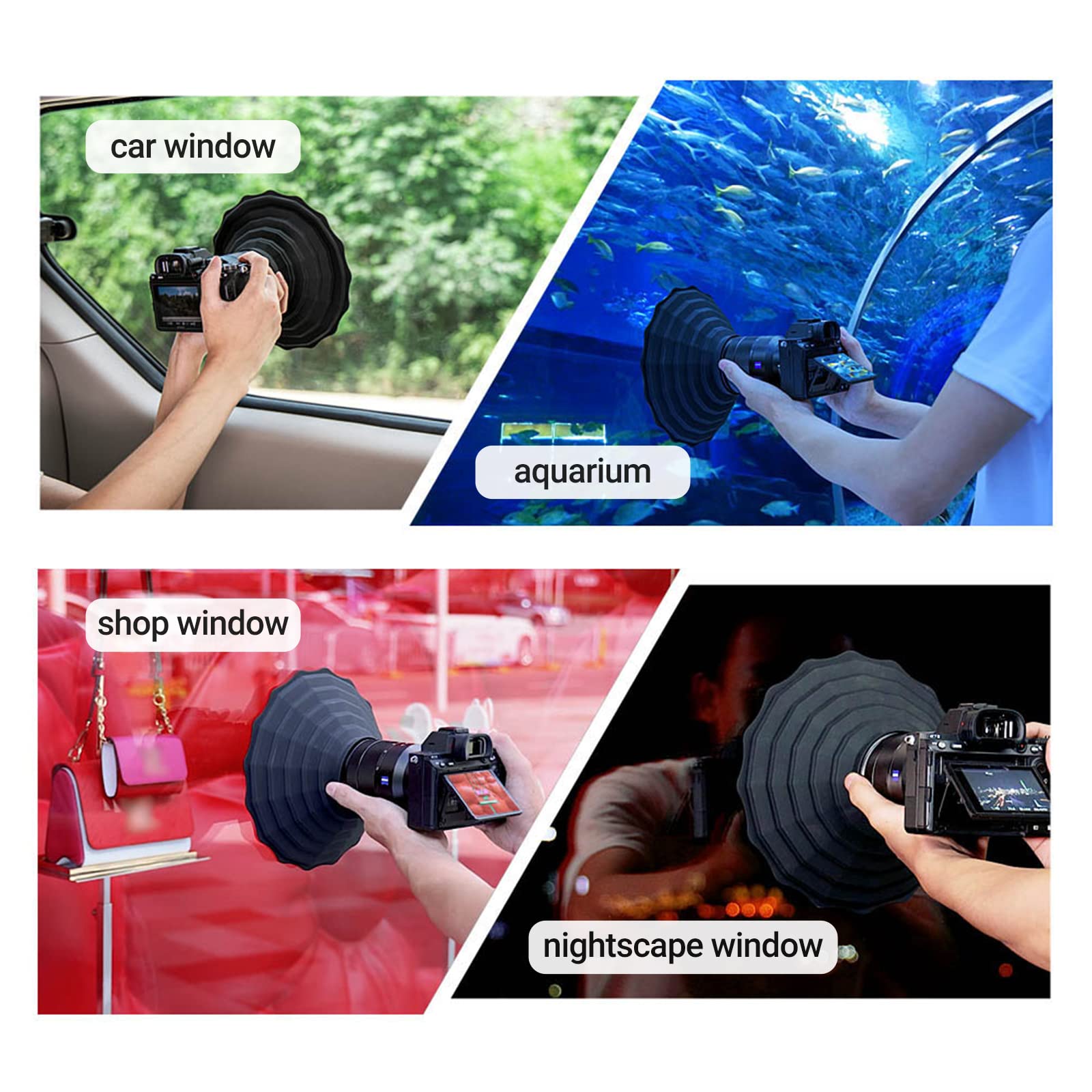 [Upgraded] Silicone Lens Hood,Anti Reflective Camera Lens Hood For Diameter 73 88Mm Lens,Foldable Reversible Lens Shade For Cano