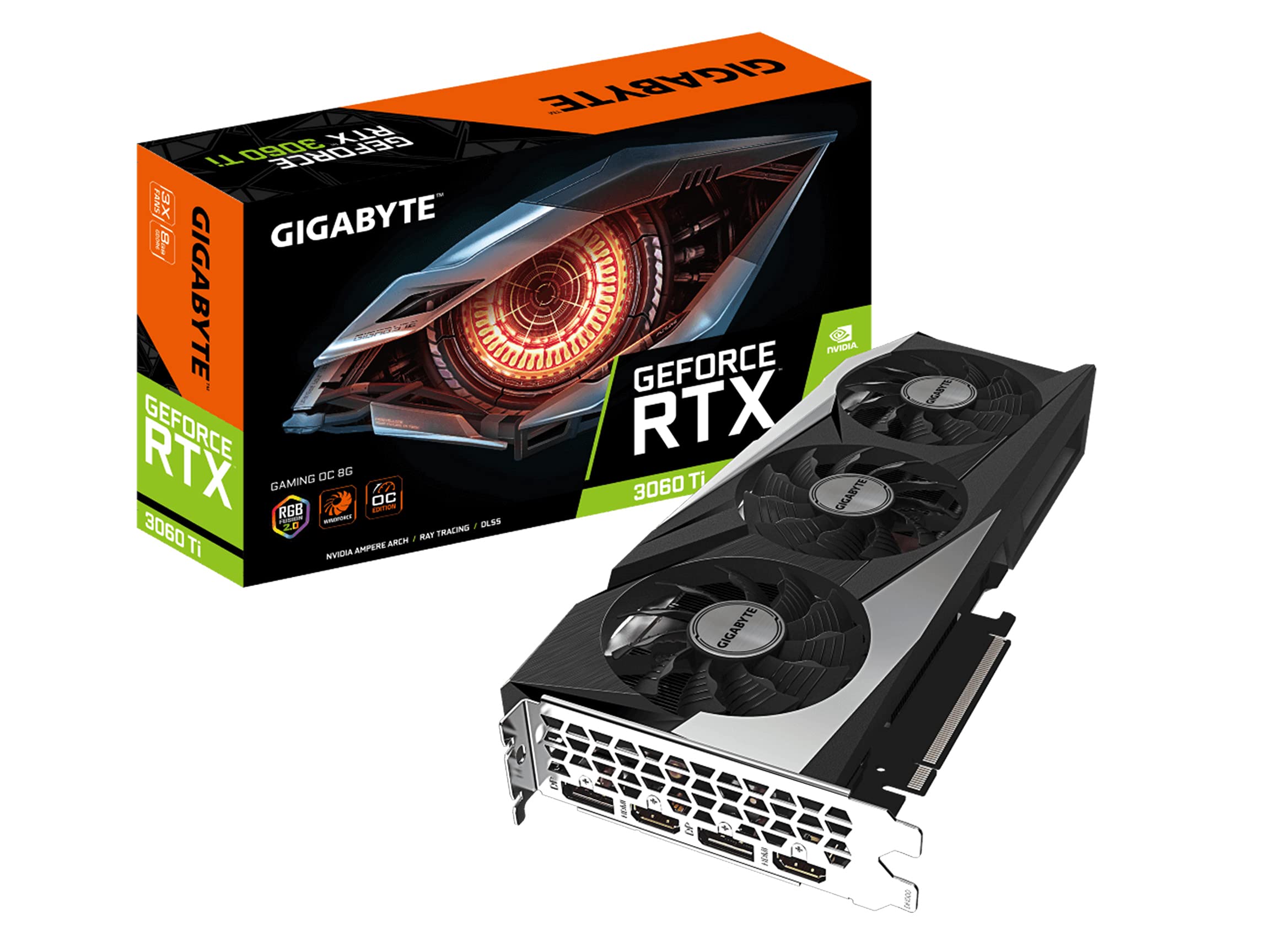 Gigabyte Geforce Rtx 3060 Ti Gaming Oc 8G (Rev2.0) Graphics Card, 3X Windforce Fans, Lhr, 8Gb 256 Bit Gddr6, Gv N306Tgaming Oc 8