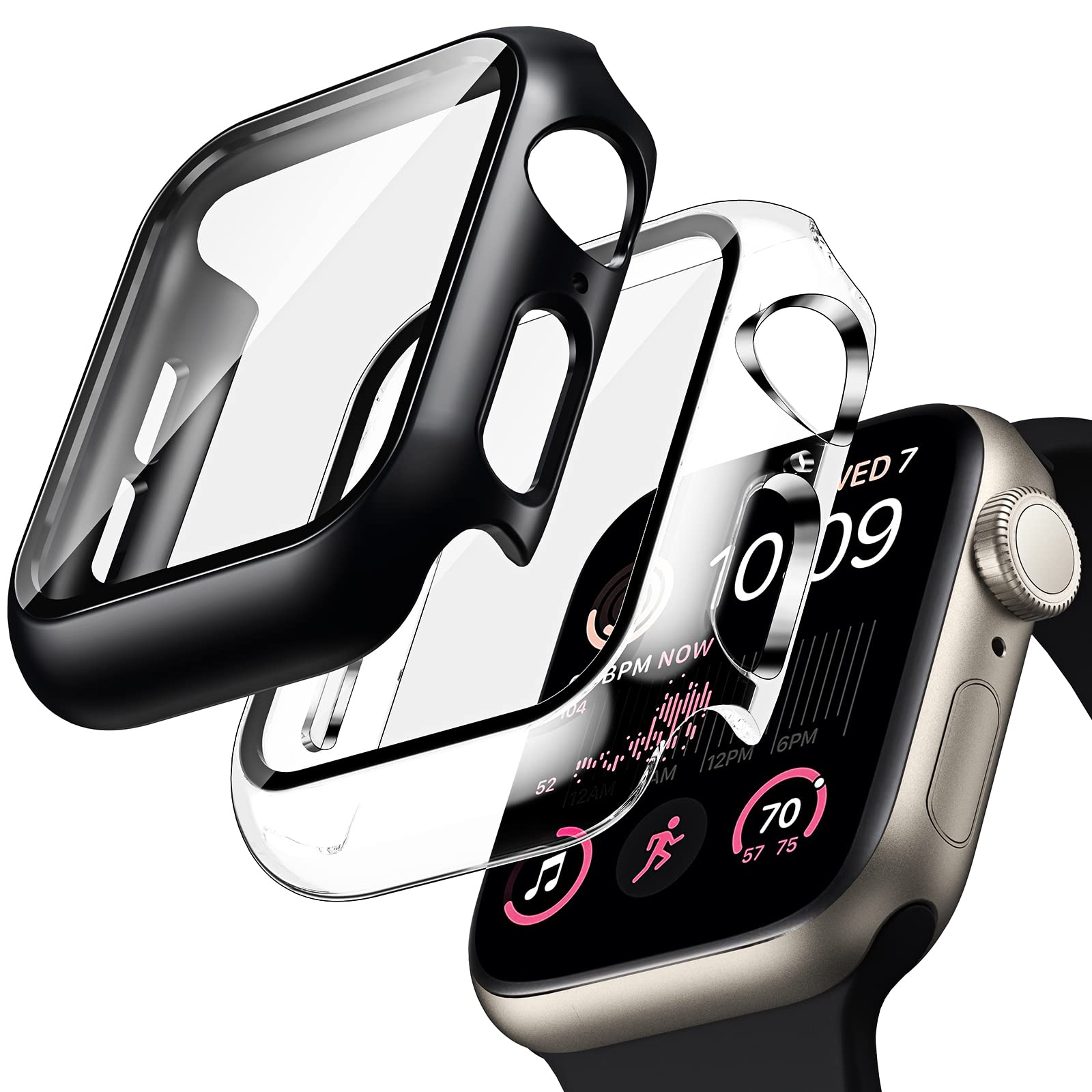 Tocol 2 Pack For Apple Watch Case 40Mm, Compatible With Apple Watch Se/Series 6/5/4, [10X Military Grade Shockproof], [Touch Sen