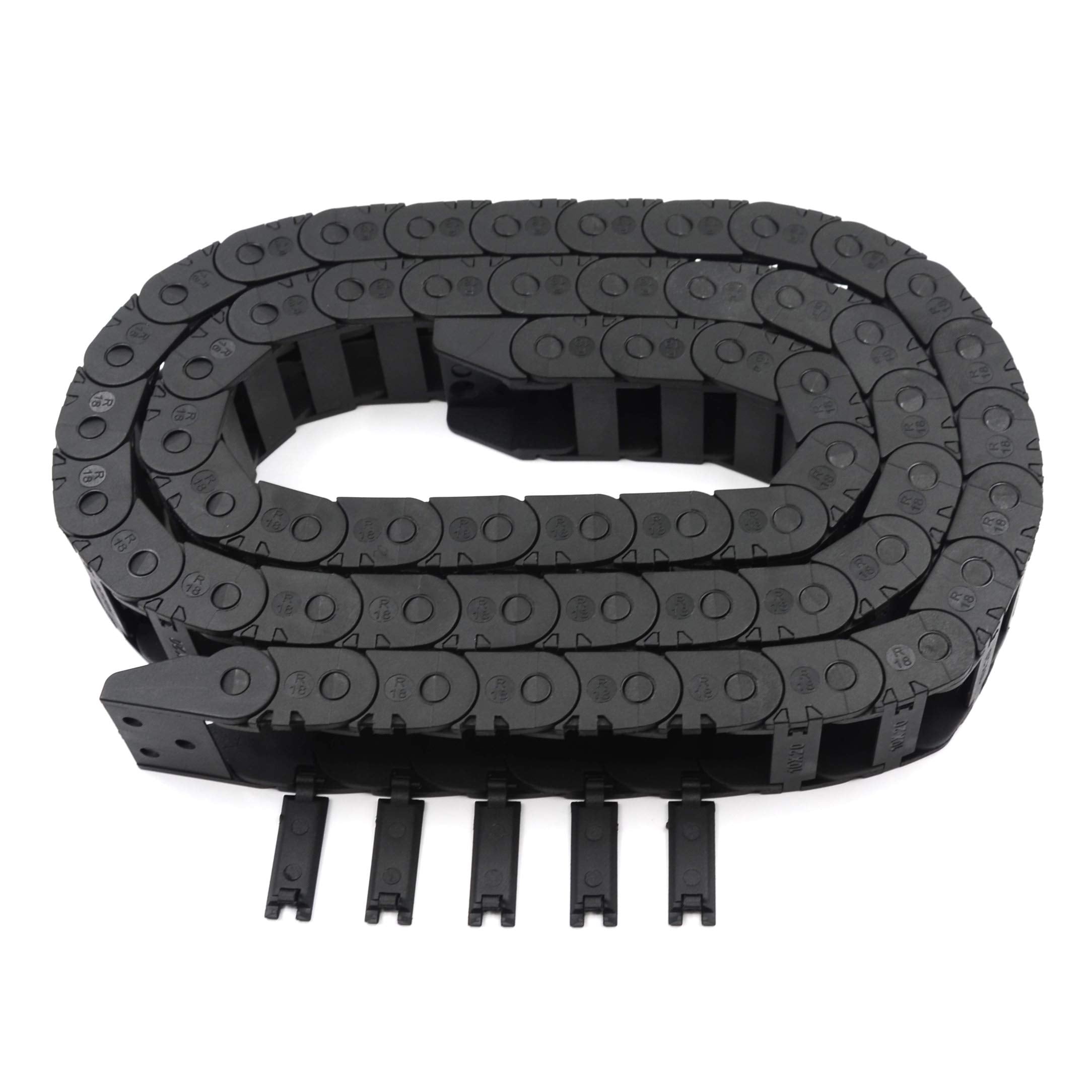 Befenybay 2Pcs R18 Internal Size 10X20Mm 1Meter Length Black Plastic Flexible Drag Chain Cable Wire Carrier Open Type For 3D Pri