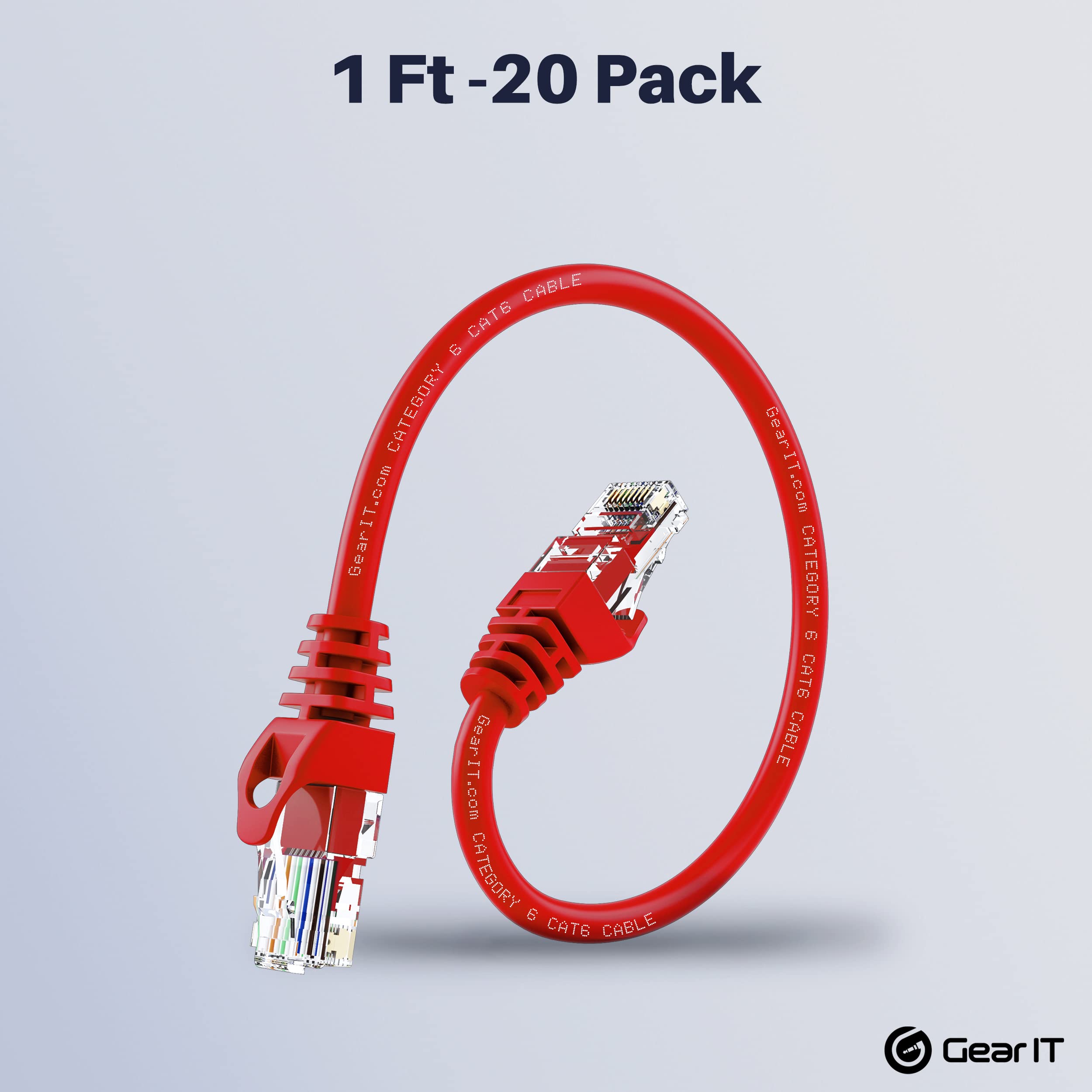 Gearit Cat6 Cable 2 Ft   Cat6 Ethernet Cable, Cat 6 Ethernet Cable, Cat6 Patch Cable, Cat 6 Patch Cable, Cat 6 Cable, Network Ca