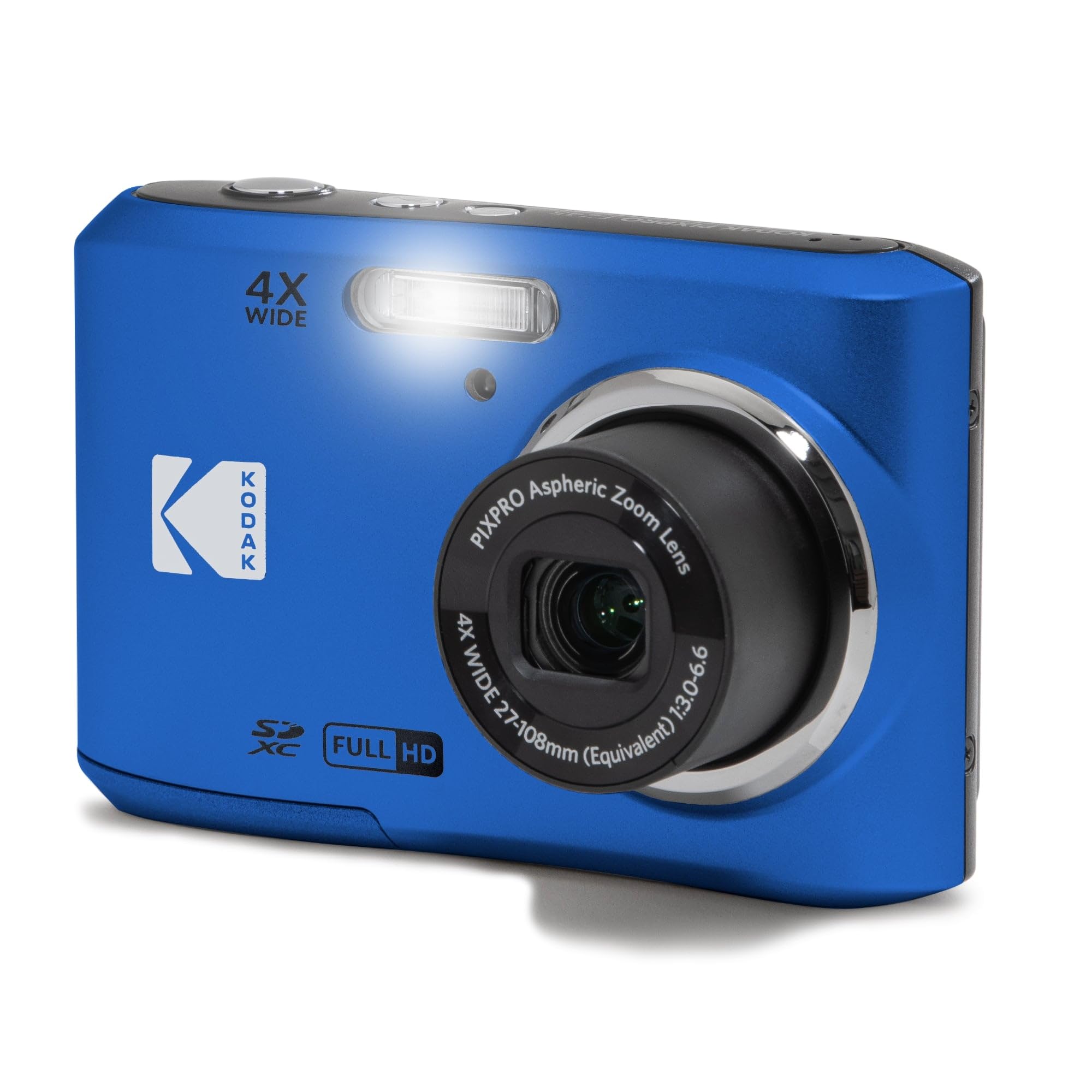 Kodak Pixpro Fz45-Bk 16Mp Digital Camera 4X Optical Zoom 27Mm Wide Angle 1080P Full Hd Video 2.7 Lcd Vlogging Camera, Blue