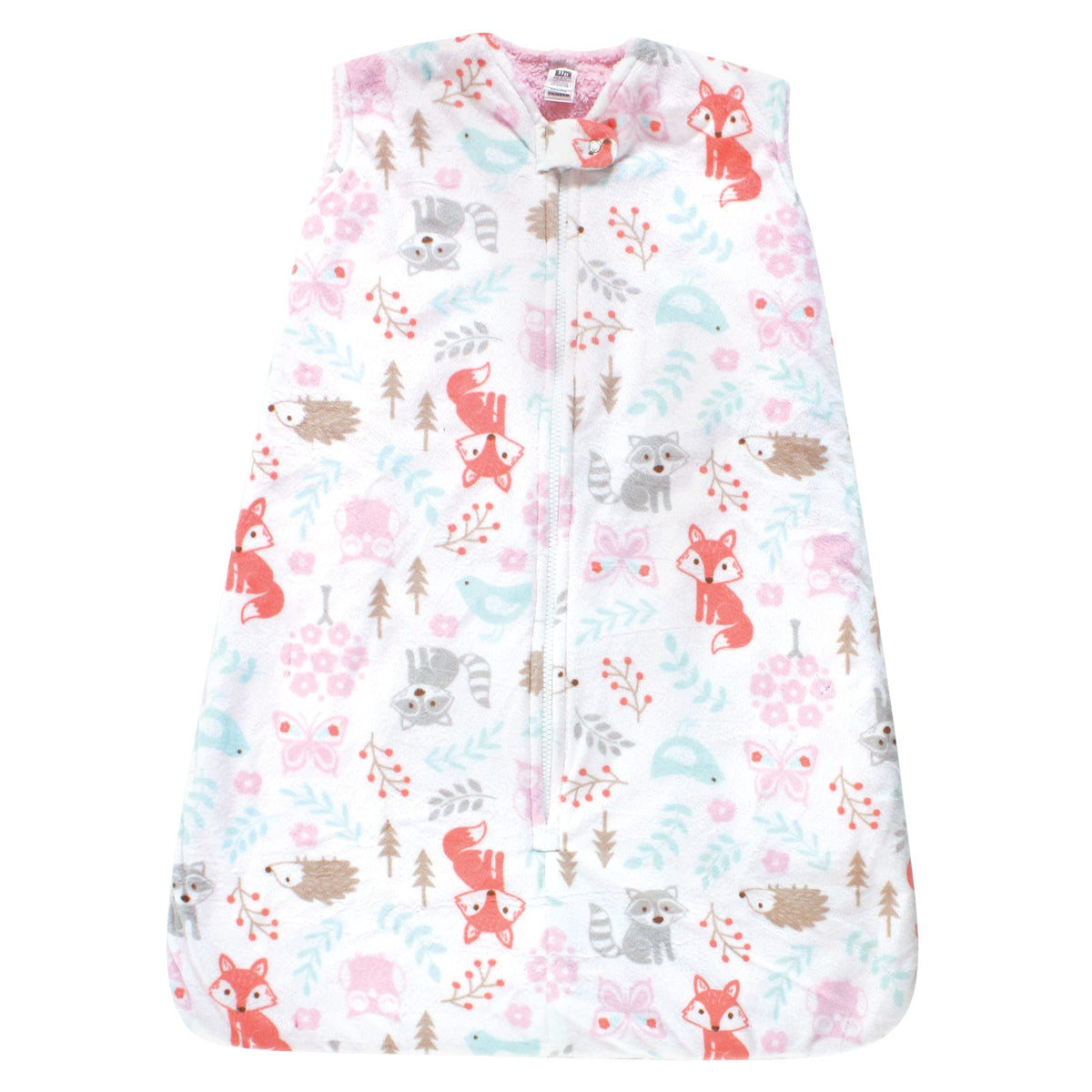 Hudson Baby Unisex Baby Mink With Sherpa Inner Sleeping Bag, Sack, Blanket, Girl Woodland, 18 24 Months