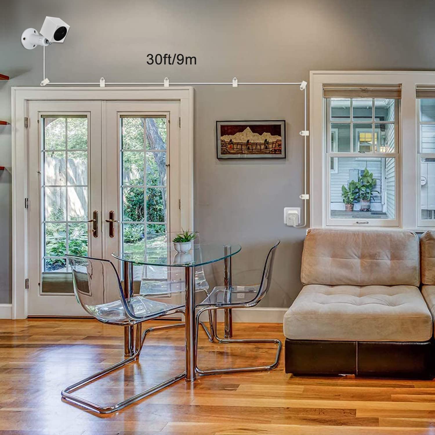 30Ft/9M Power Extension Cable For Wyzecam/Wyzecam V3/ Wyzecam Pan/Wyze Cam Pan V2/ Kasacam/Nestcam Indoor/Yi Cam,Usb To Micro Us