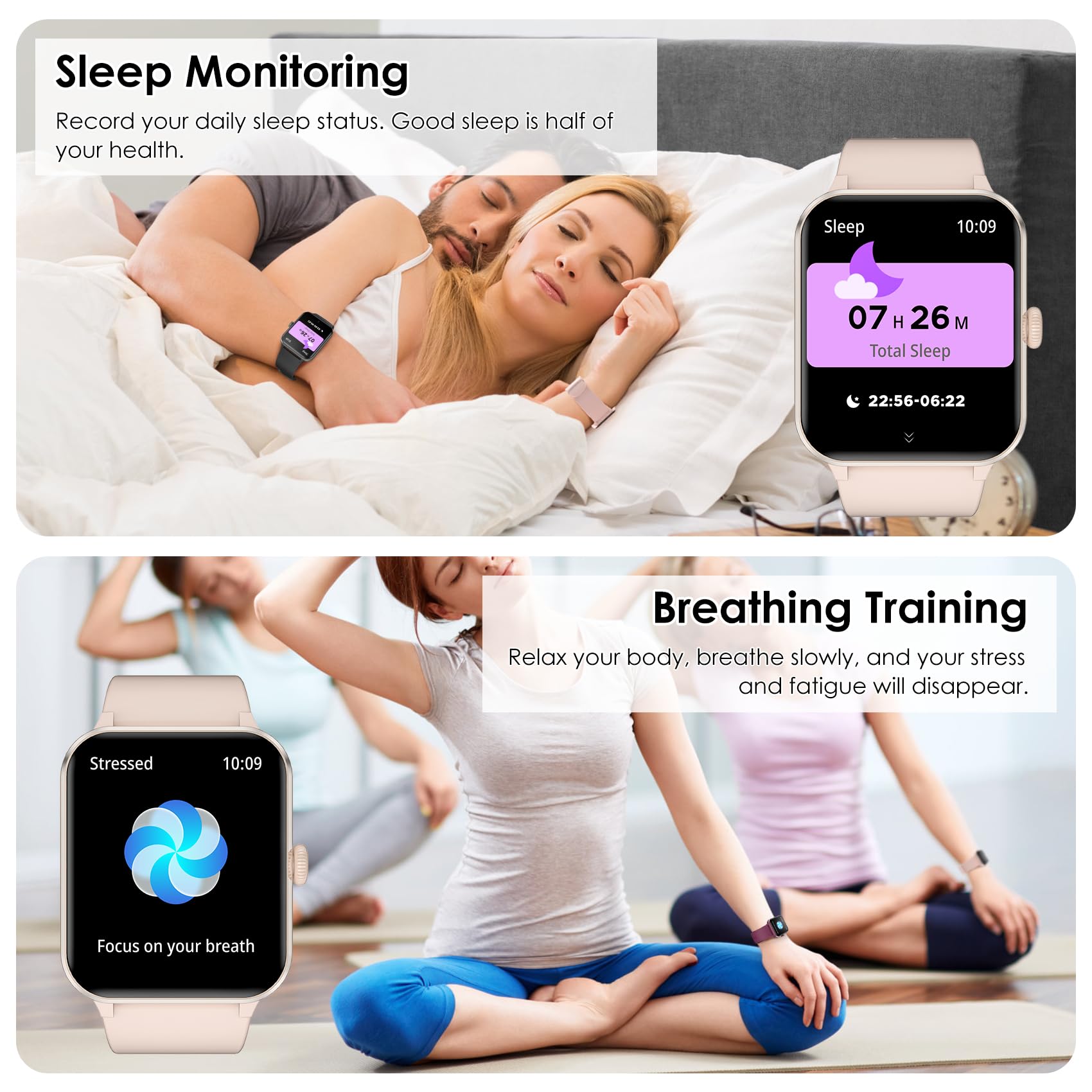 Iowodo Smart Watch(Answer/Make Call), 1.85'' Smart Watches For Women, 100+ Sport Modes, Pedometer, Ip68 Waterproof Fitness Track