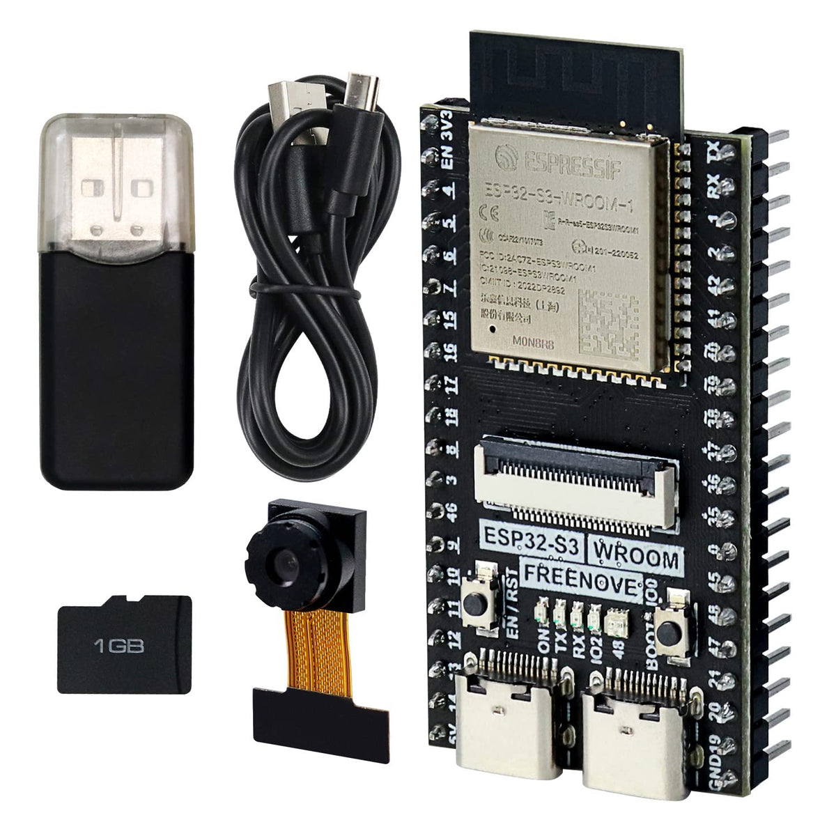Freenove Esp32 S3 Wroom Cam Board (Compatible With Arduino Ide), Onboard Camera Wireless, Python C Code, Detailed Tutorial, Exam