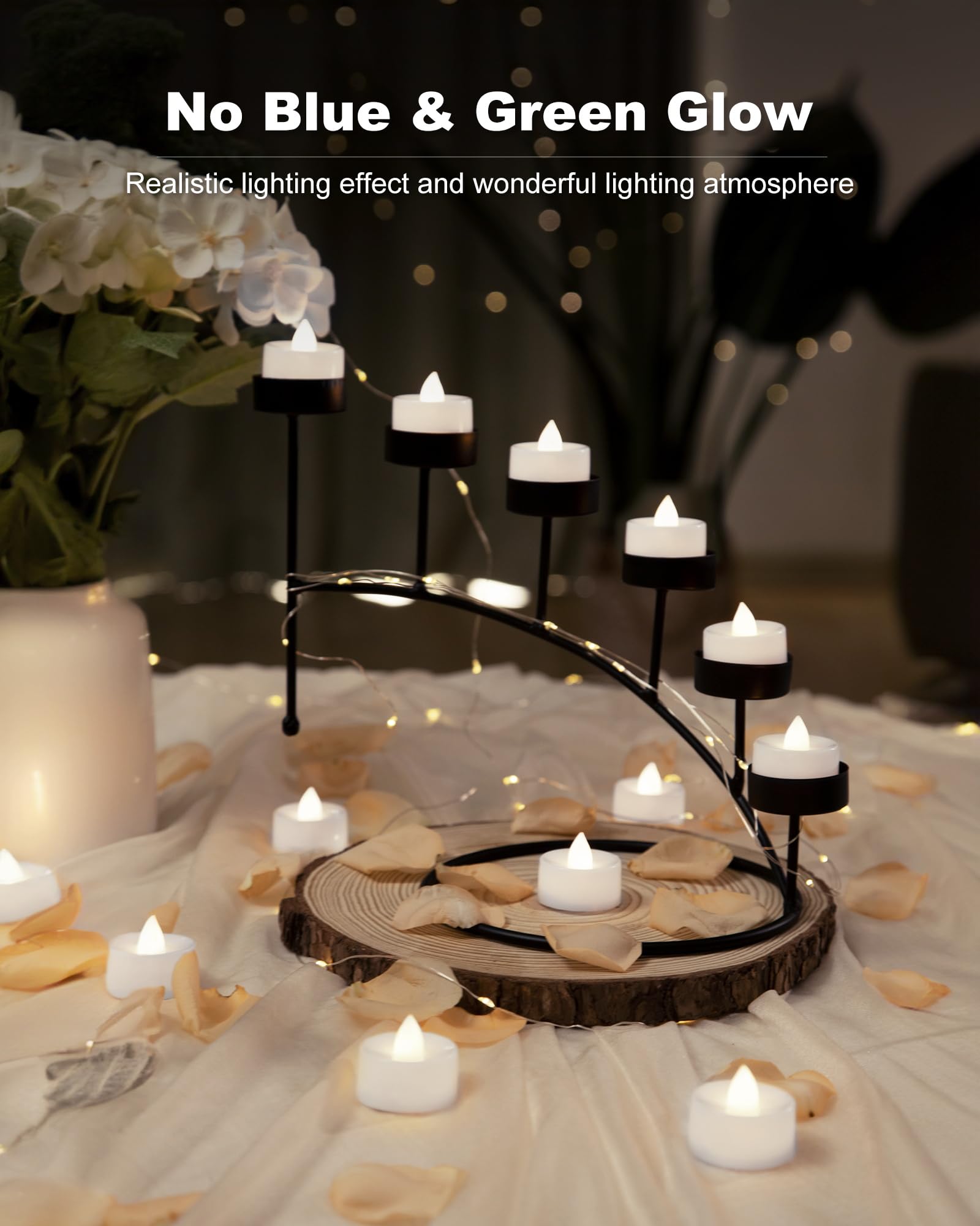 Beichi 12 Pack Timer Tea Lights Candles Battery Operated, Led Tea Light With Timer, Built In 6 Hours Flameless Votive Candles, F