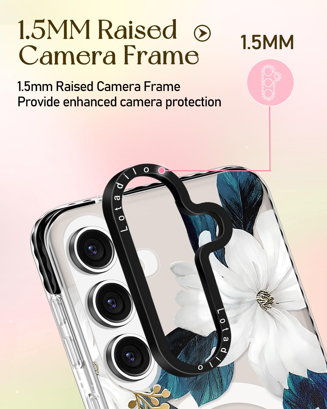 Lotadilo Cute Case For Samsung Galaxy S24 Fe For Women Girls - Funny Blue Flower Design Compatible With Magsafe Magnetic Ring Ho