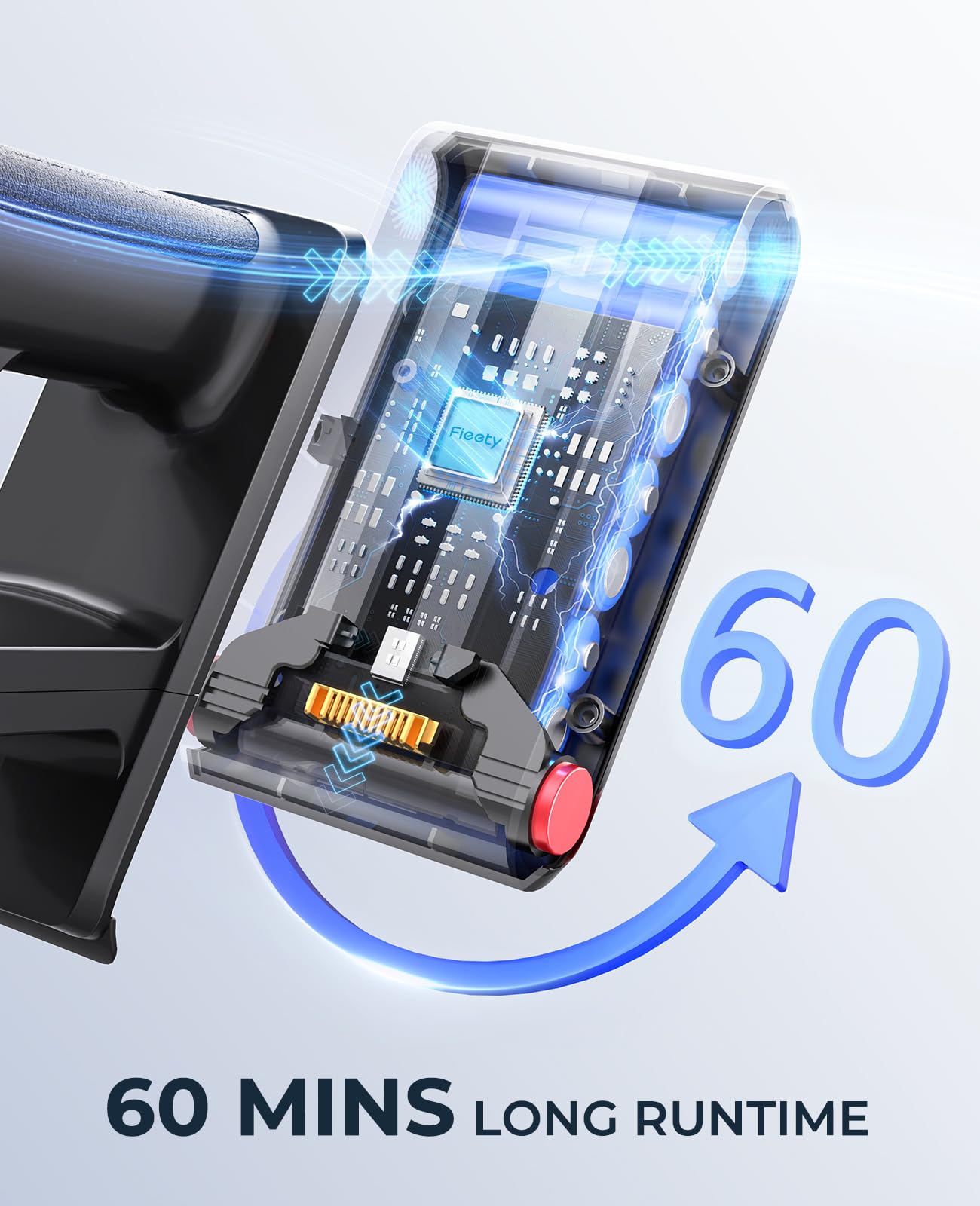 Fieety Cordless Vacuum Cleaner, 550W 45Kpa Cordless Stick Vacuum Cleaner With 60Mins Rechargeable Battery, Led Touch Display, Ha