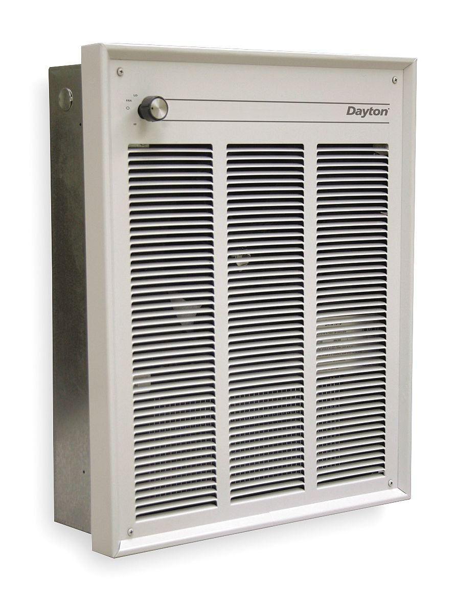 Dayton Lg Recssd Elct Wl Heatr,18 1/4'' H,277V, White