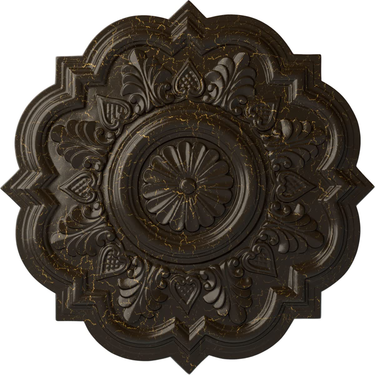 Ekena Millwork CM20DRSHC Deria Ceiling Medallion, Stone Hearth Crackle