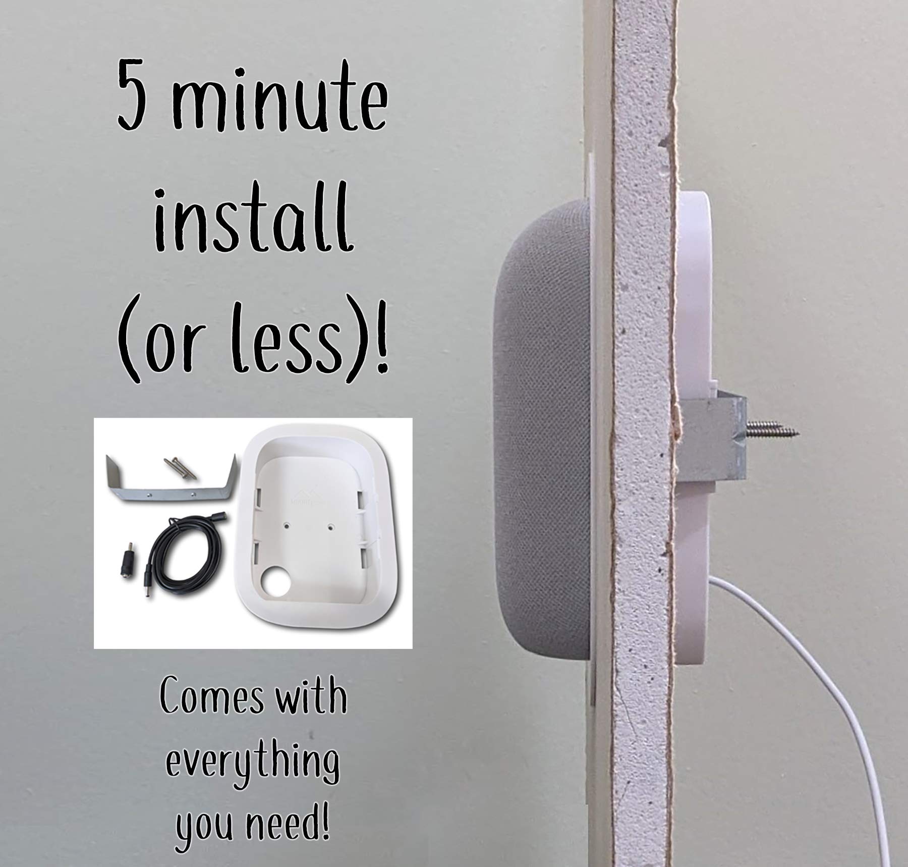 Mount Genie Simple Built In Wall Mount For Nest Audio (1 Pack): Award Winning Design | Improves Sound And Appearance | Designed