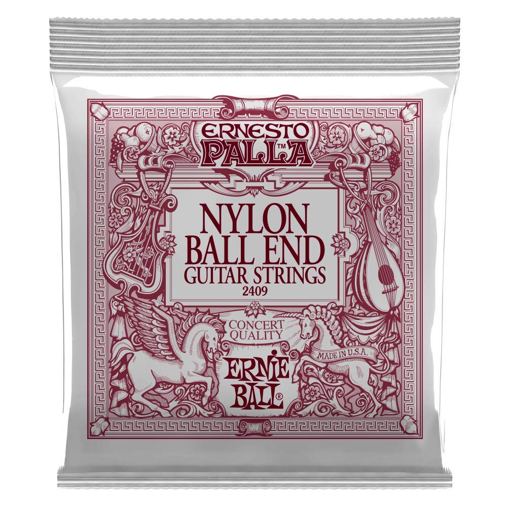 Ernie Ball Ernesto Palla Black & Gold Ball End Nylon Classical Guitar Strings, 28 42 Gauge (P02409)
