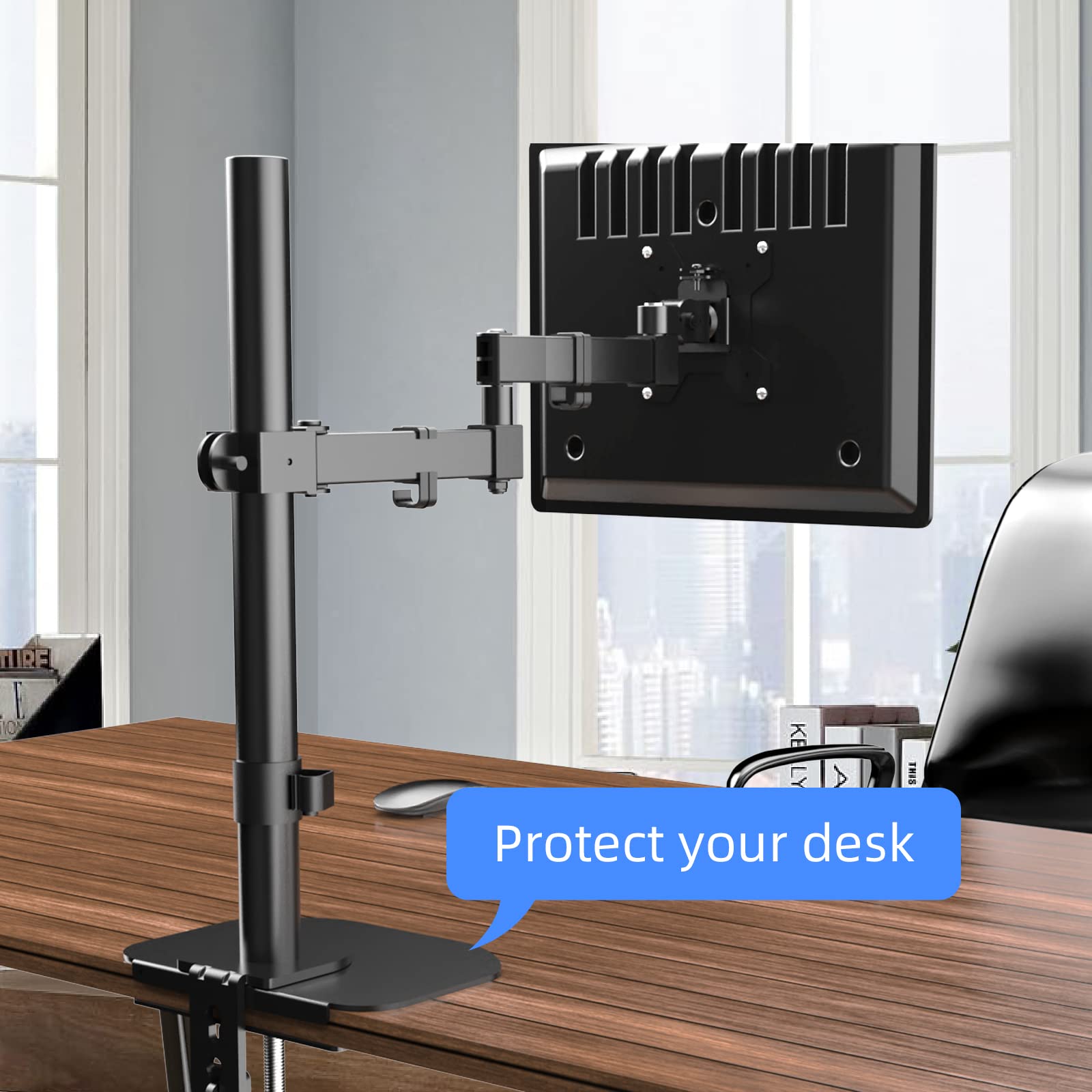 Monitor Mount Reinforcement Plate, Monitor Mount For Glass Desk, Steel Bracket Plate For Thin, Glass And Other Fragile Tabletop,