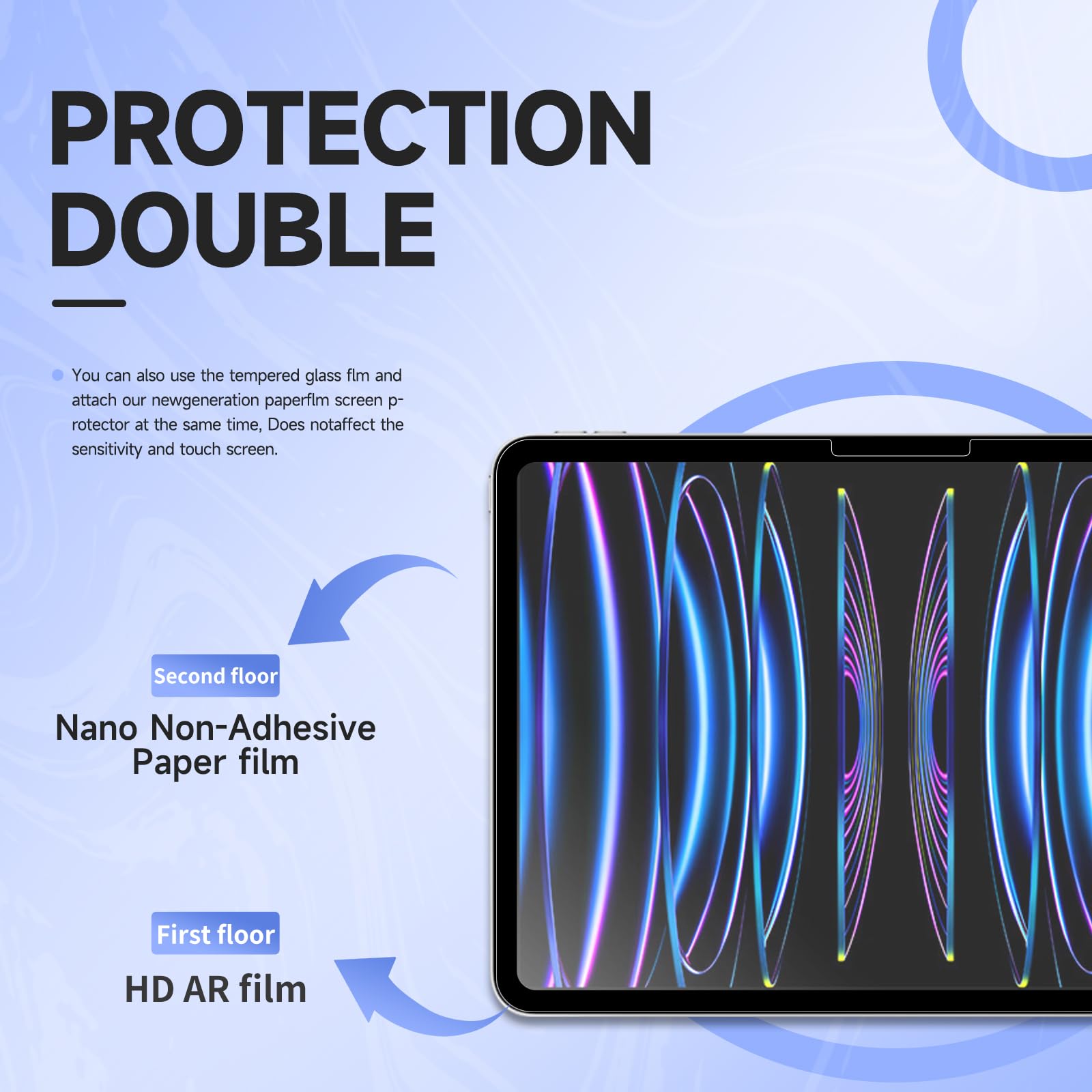 Haolocm Like Paper Screen Protector Ipad Pro 13 Inch 2024 M4 Removable Ipad Pro 13 Matte Screen Protector Anti Glare Blue Light