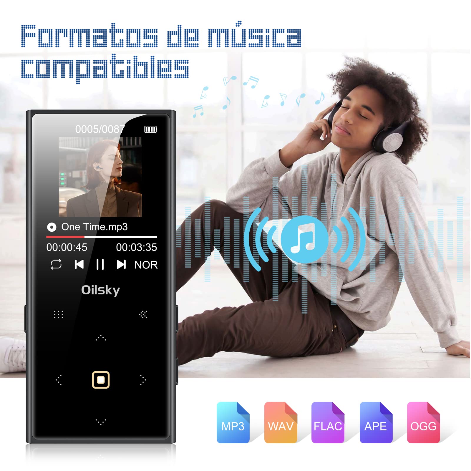 Mp3 Player, Oilsky 32Gb Music Player With Bluetooth 5.0, Lightweight Portable Lossless Mp3 With Fm Radio, Built In Speaker, Touc