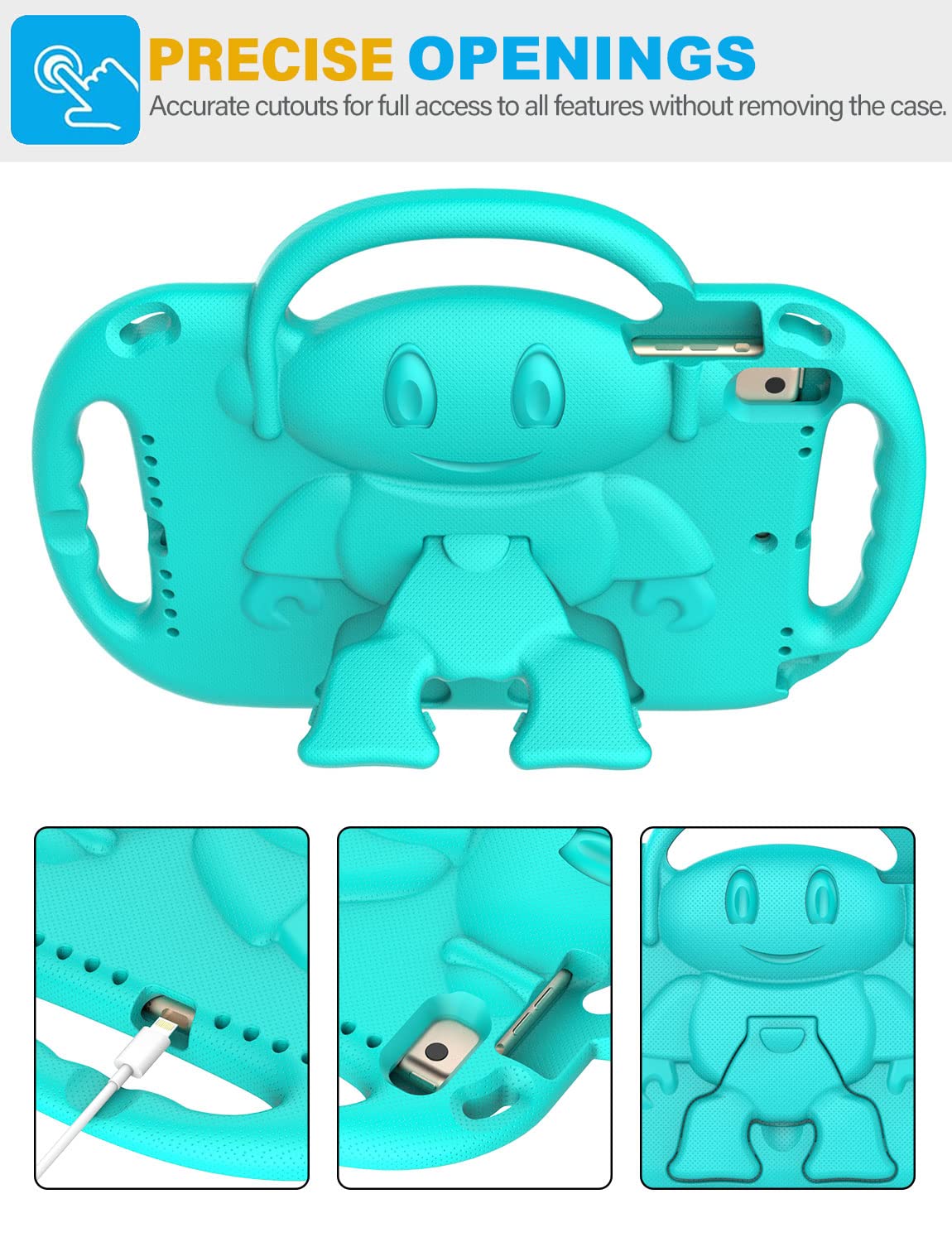 Suplik Kids Case For Ipad 5Th/6Th Generation (9.7 Inch, 2017/2018), Ipad Air 1 & Air 2 & Pro 9.7 Case With Shoulder Strap Handle