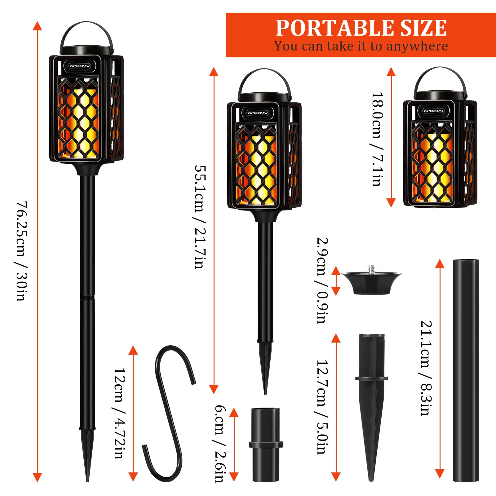 2 Pack Outdoor Bluetooth Speakers, Portable Led Flame Speaker Waterproof With Torch Atmosphere 10W Enhanced Bass For Patio Porch