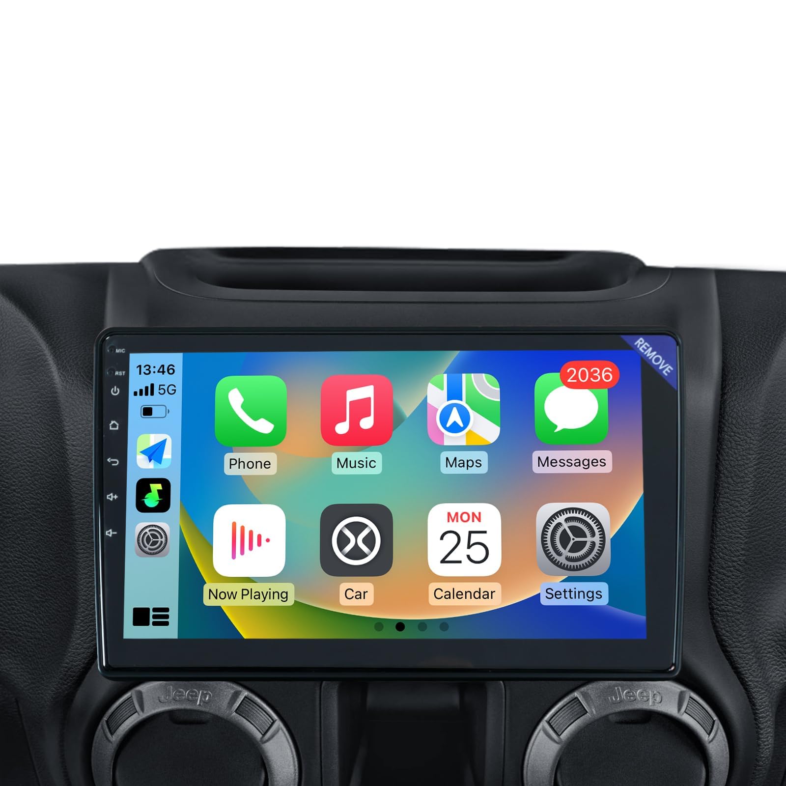 10Car Stereo for Jeep Wrangler JK (2007-2018), Dodge Ram 1500/2500 (2009-2012), Grand Cherokee with CarPlay & Android Auto, WiFi