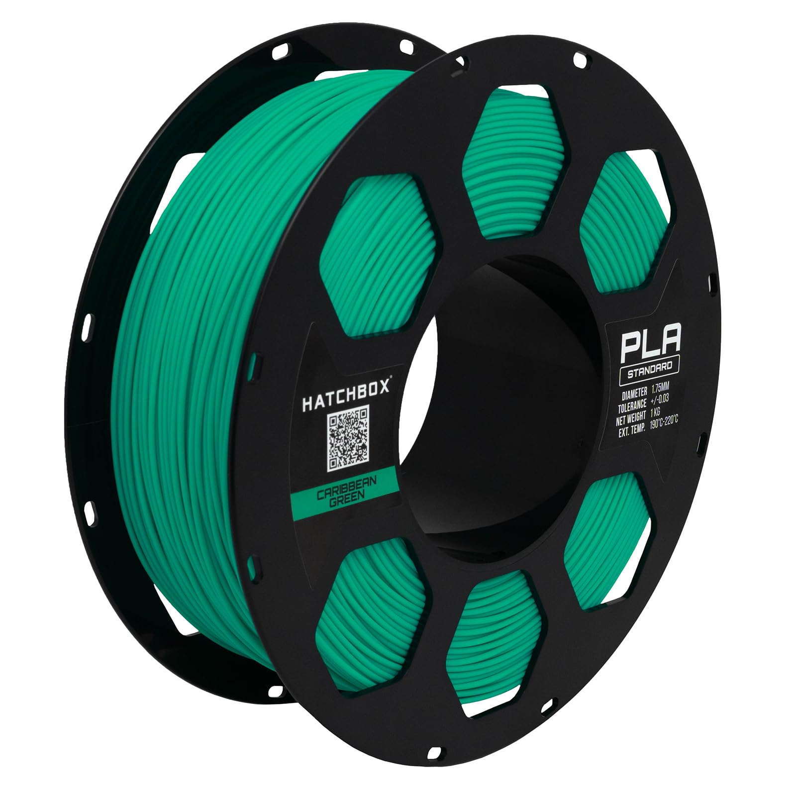 HATCHBOX 1.75mm Caribbean Green PLA 3D Printer Filament, 1 KG Spool, Dimensional Accuracy +/- 0.03 mm, 3D Printing Filament