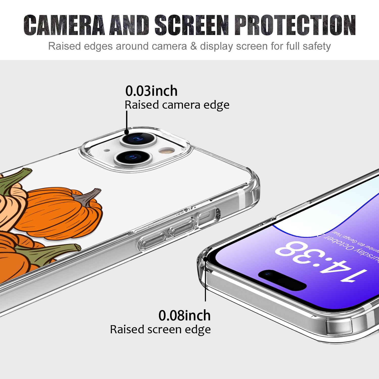 Luhouri For Iphone 15 Case With Screen Protector   Crystal Clear Cover   Fashionable Pattern Design   Wireless Charging   Slim S