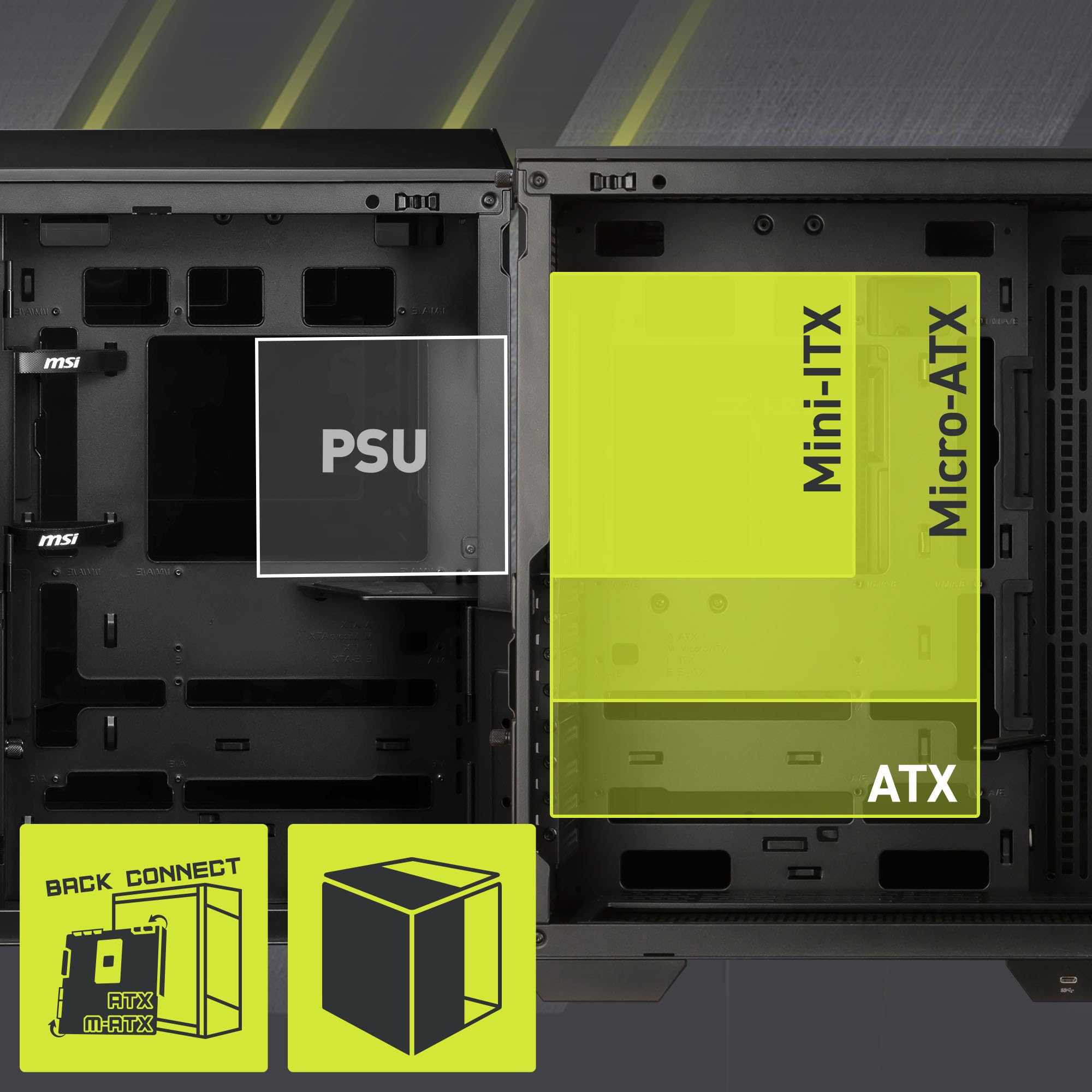 Msi Mag Pano 100L Pz   Premium Mid Tower Gaming Pc Case   Tempered Glass Side Panel   Liquid Cooling Support Up To 360Mm Radiato