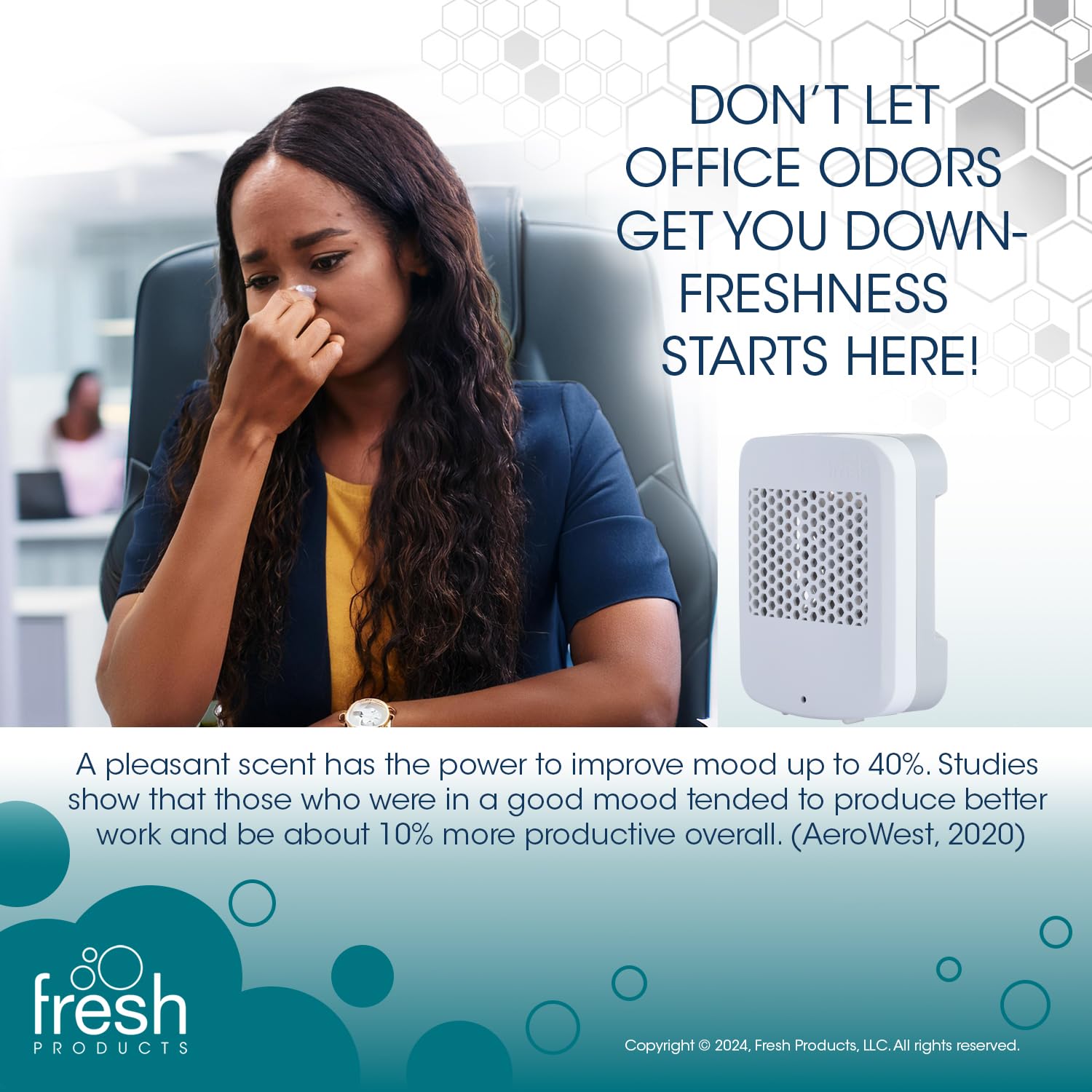 Fresh Products Myfresh 2.0 Personal Air Freshener With Dry Fragrance Technology For Small Spaces Compact Design Motion Sensor Ba