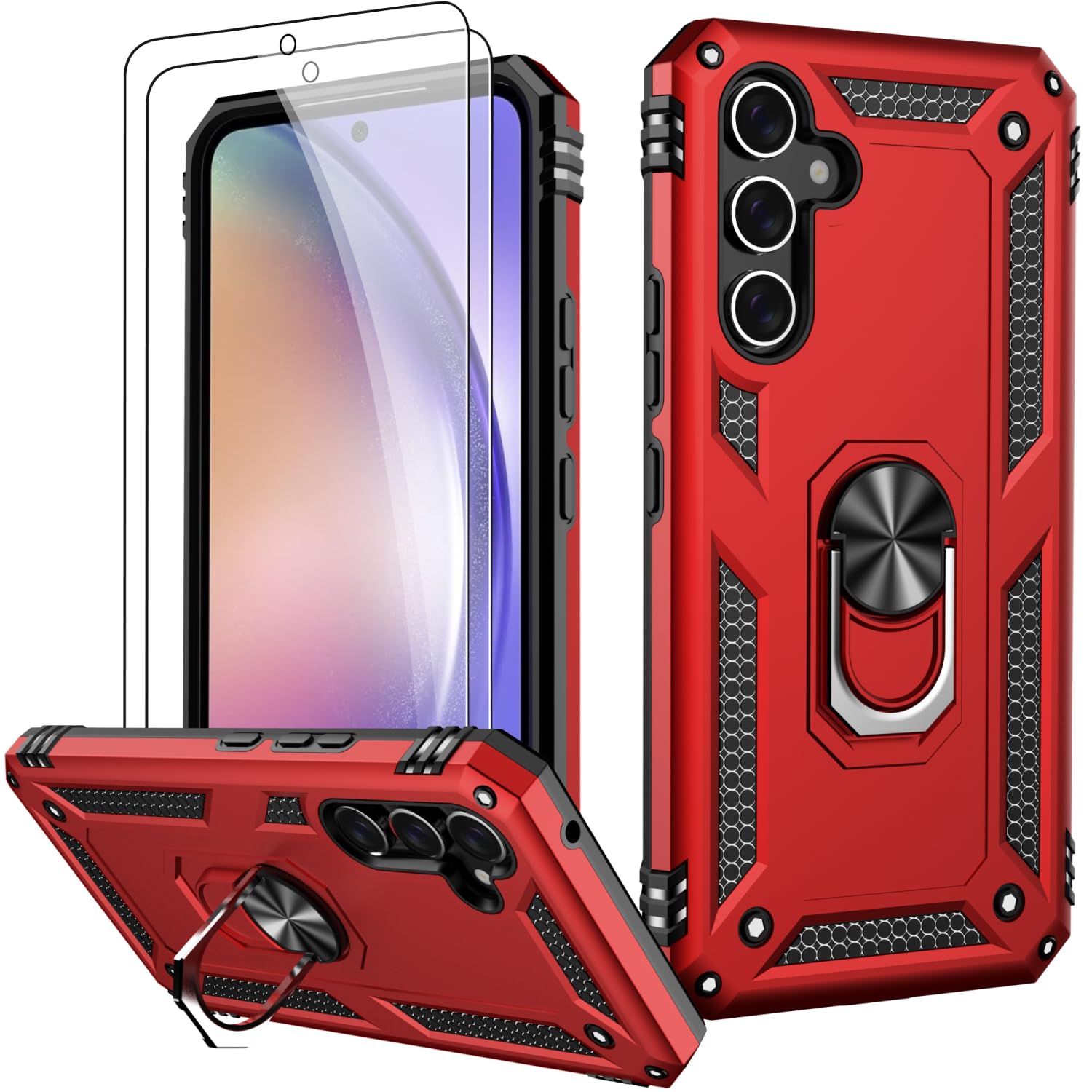 Lumarke For Galaxy A54 Case With Screen Protector,Pass 16Ft. Drop Tested Military Grade Protective Phone Cover With Magnetic Rin