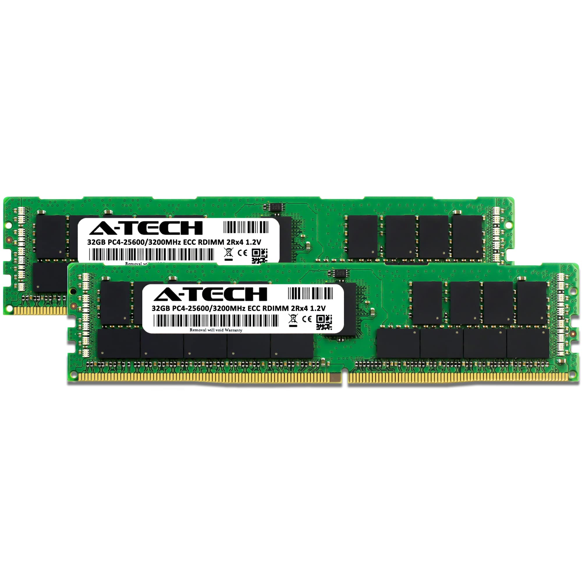 A Tech 64Gb Kit (2X32Gb) Ddr4 3200Mhz Pc4 25600 Ecc Rdimm 2Rx4 1.2V Dual Rank Ecc Registered Dimm 288 Pin Server & Workstation R