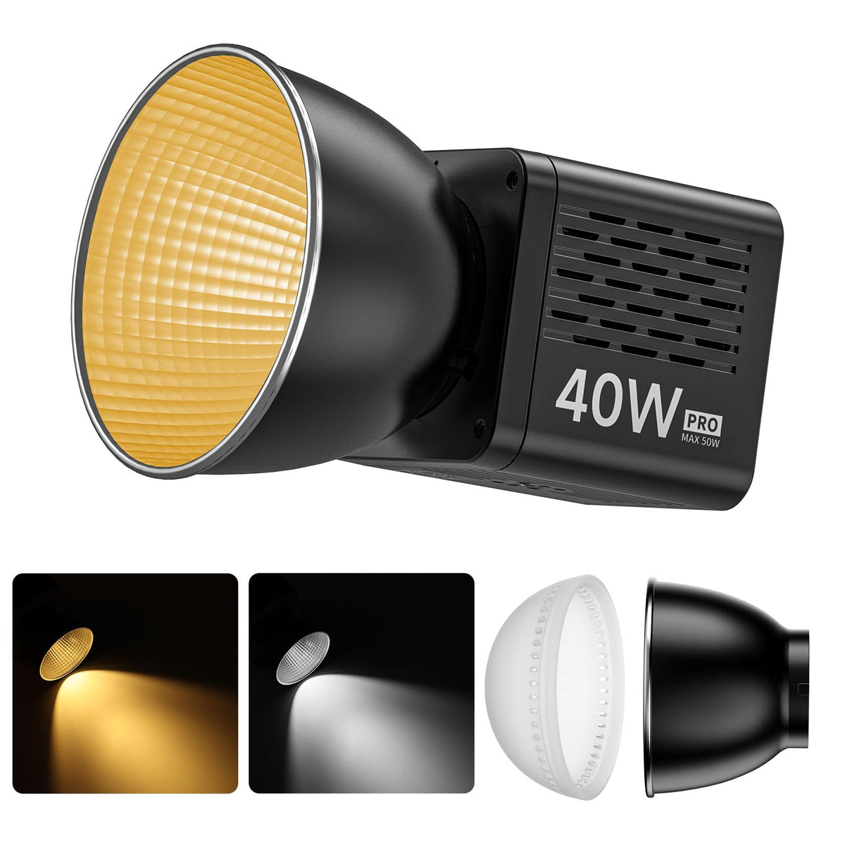 Ulanzi L023 40W Pro Led Video Light W Built-In 3400Mah Battery & Pd Fast Charging, Portable Overlock 50W Cob Light, Handheld Bic