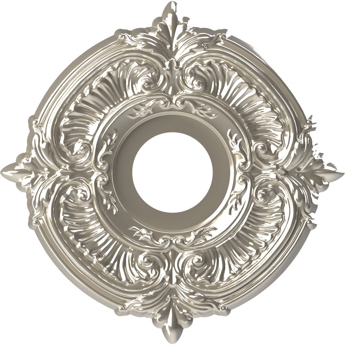 Ekena Millwork CMP13ATBCR Attica Thermoformed PVC Ceiling Medallion (Fits Canopies up to 5), 13OD x 3 1/2ID x 3/4P, Bright Coat 