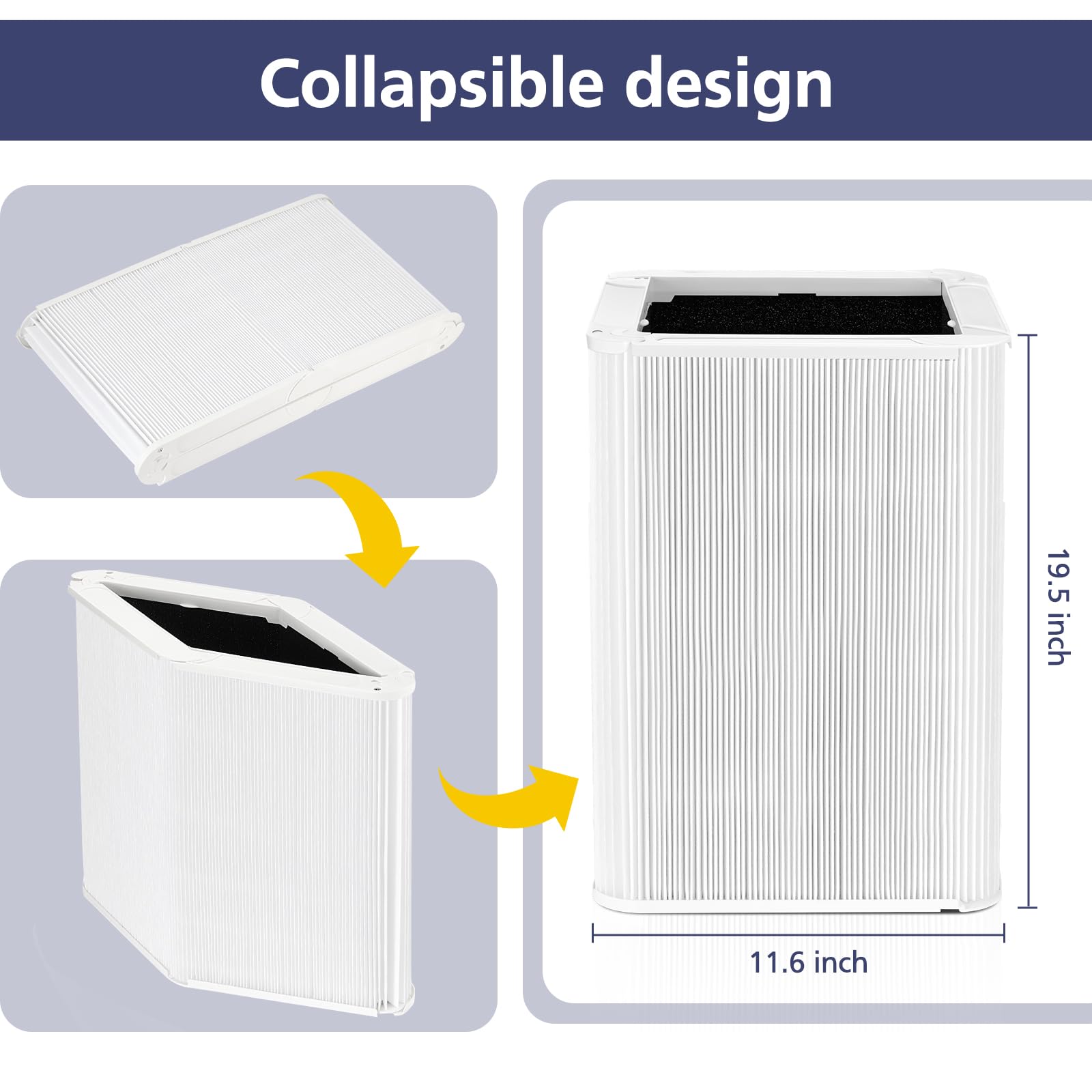 2 Pack 121 Replacement Filter Compatible With Blueair Blue Pure 121 Air Purifier, H13 True Hepa Filters With Particle And Activa