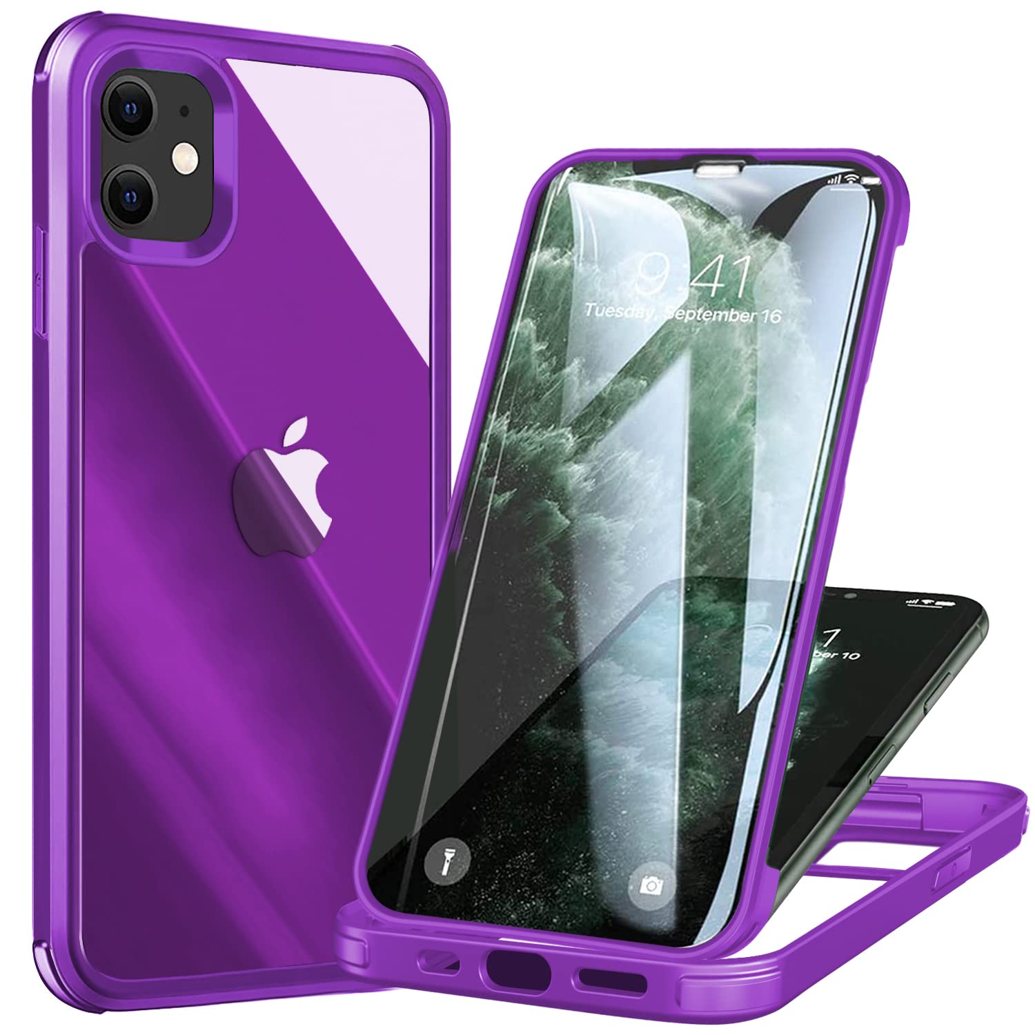 Ubunu For Iphone 11 Case With Screen Protector Built In Tempered Glass 2024 Upgraded Dual Layer Full Body Protective Clear Phone