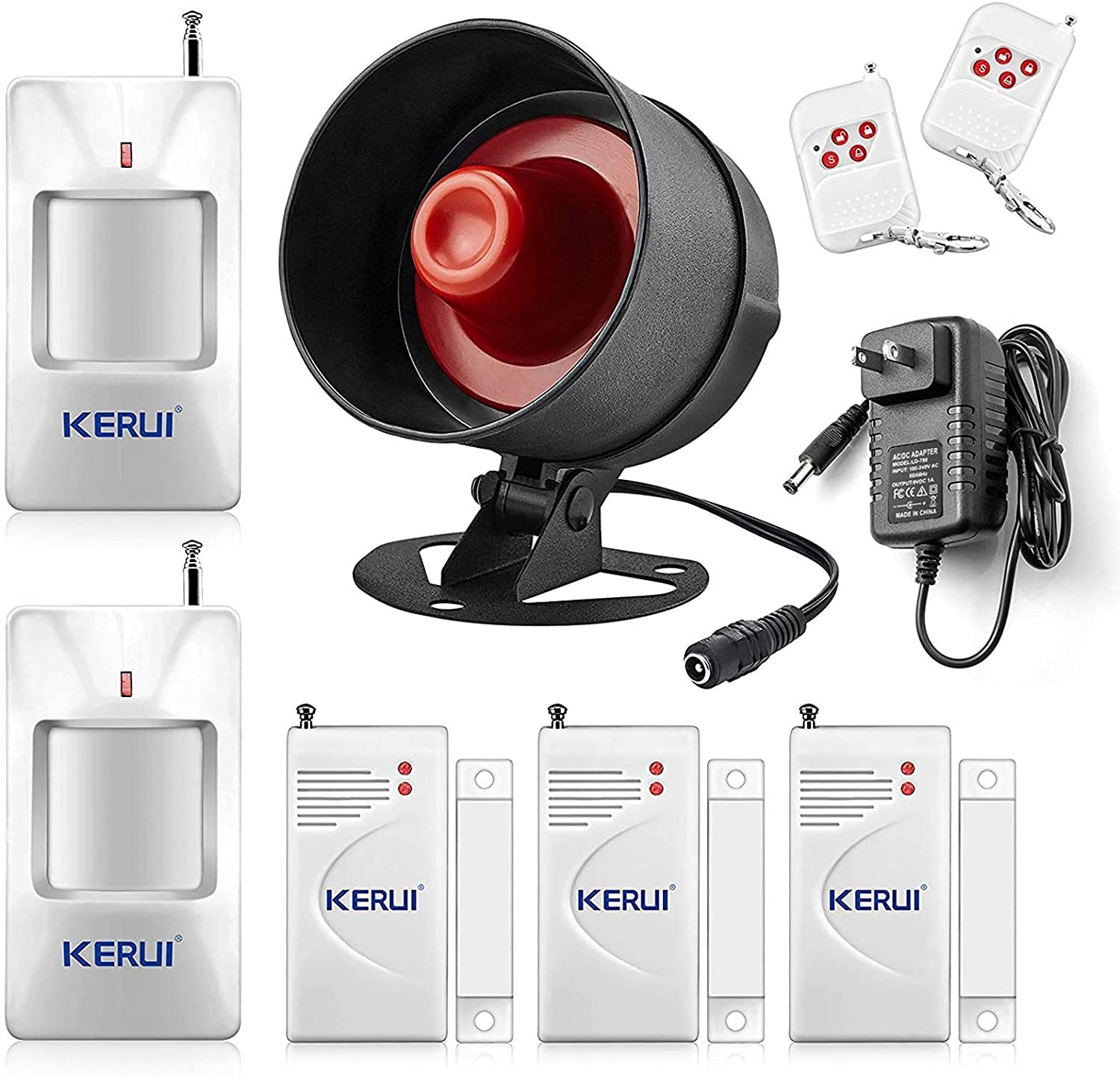 Kerui Standalone Home Office Shop Security Alarm System Kit,Wireless Loud Indoor/Outdoor Weatherproof Siren Horn With Remote Con