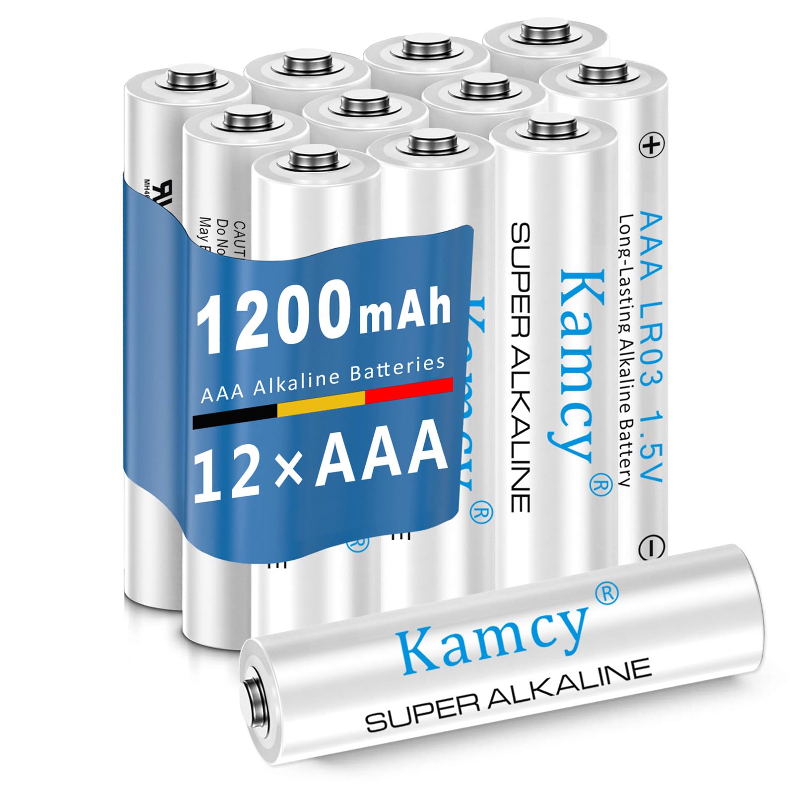 KAMCY AAA Batteries, 1.5V Triple AAA Batteries (12 Pack), High-Performance Alkaline Batteries AAA Size, Long-Lasting & Leakproof