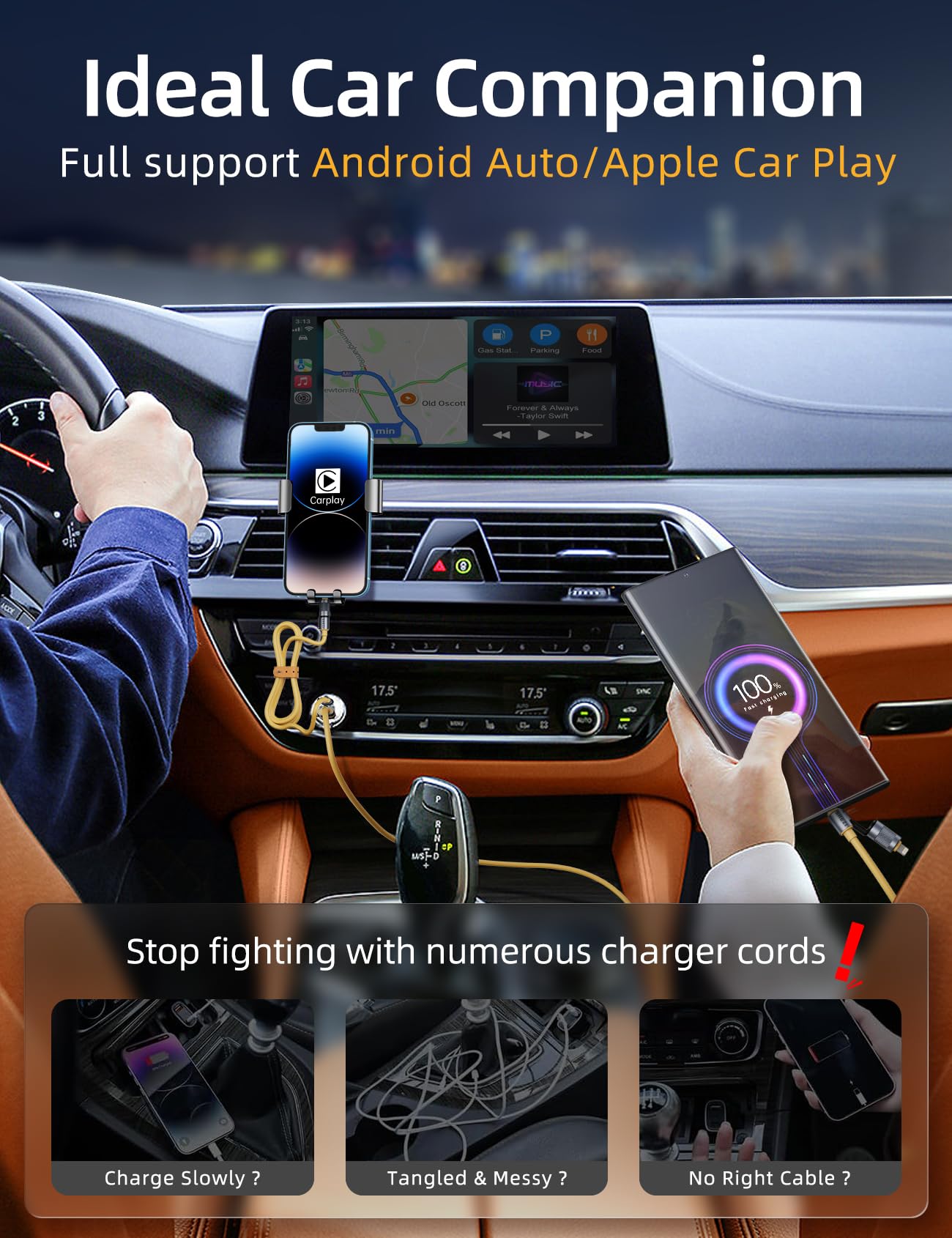 [One Is Enough] 4In1 Usb C To Lightning Cable,140W [High Speed Charging&Fast Data Transfer][Carplay&Android Auto Support] Multi