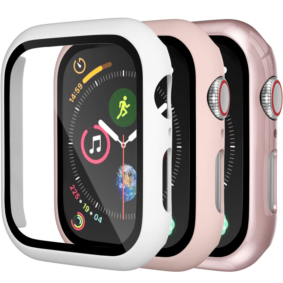 Charlam Hard Case Compatible With Apple Watch 44Mm Iwatch Se Series 6 5 4 With Screen Protector, Ultra Thin Guard Bumper Full Co