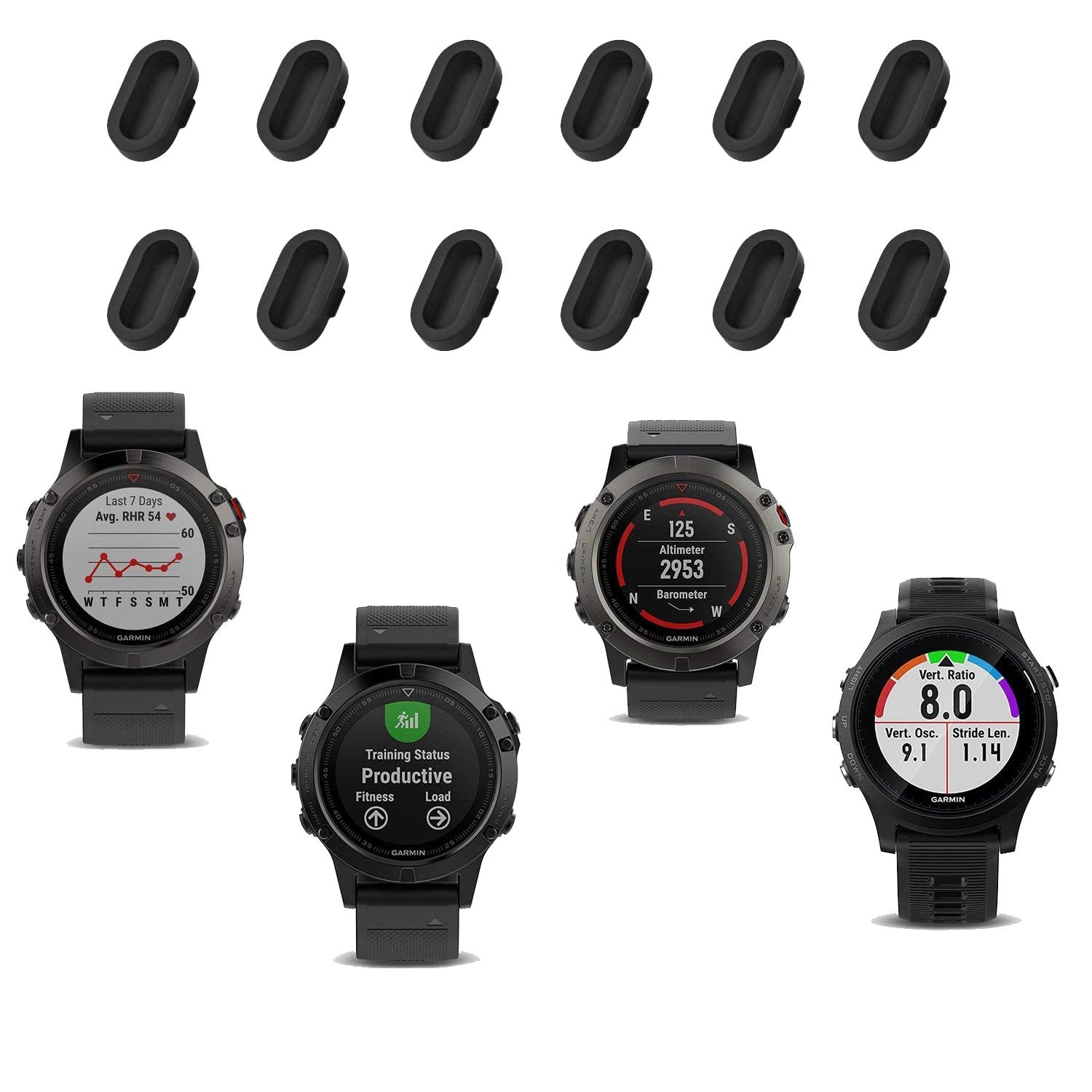 Kelifang Dust Plug 10 Pack Garmin Fenix 7/7S/7X Solar/5/5S/5X/6/6S/6X/6 Pro/6S Pro/6X Pro, Silicone Anti Dust Cap Charger Port P