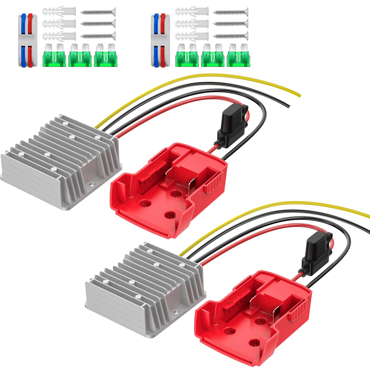 2 Pack 18V To 12V Step Down Converter Compatible With Mil Waukee 18V Battery Power Wheel Battery Adapter Dc 12V 20A 240W Buck Co
