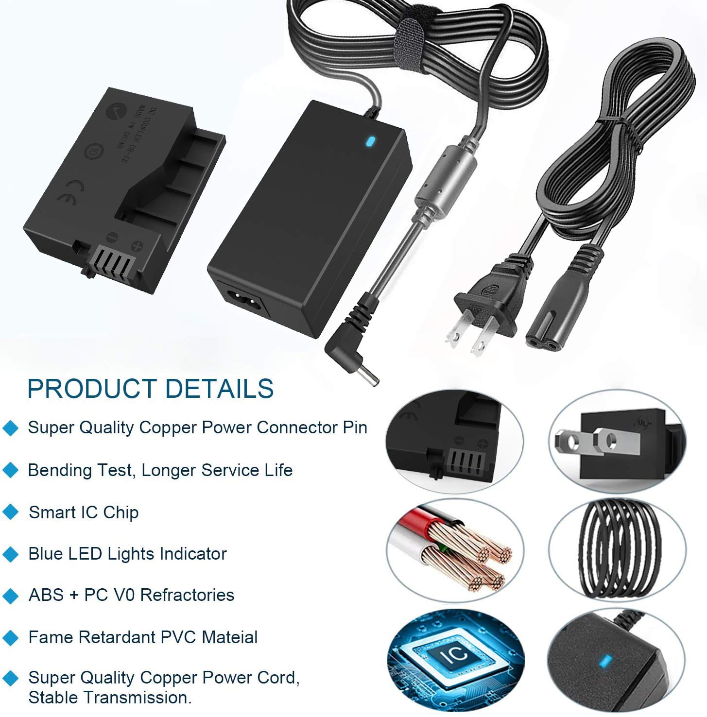 F1Tp Ack E8 Ac Power Adapter Dr E8 Dc Coupler Kit Replace Lp E8 Battery For Canon Eos Rebel T5I T4I T3I T2I 700D 650D 600D 550D Cameras