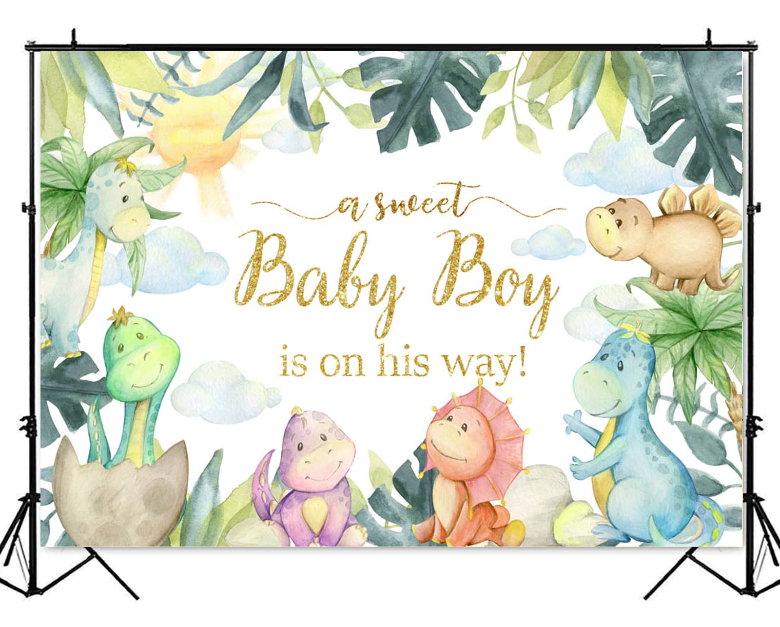 Mocsicka Dinosaur Baby Shower Backdrop Rawr Its A Boy Party Decorations Sweet Baby Boy Dino Baby Shower Party Banner Background