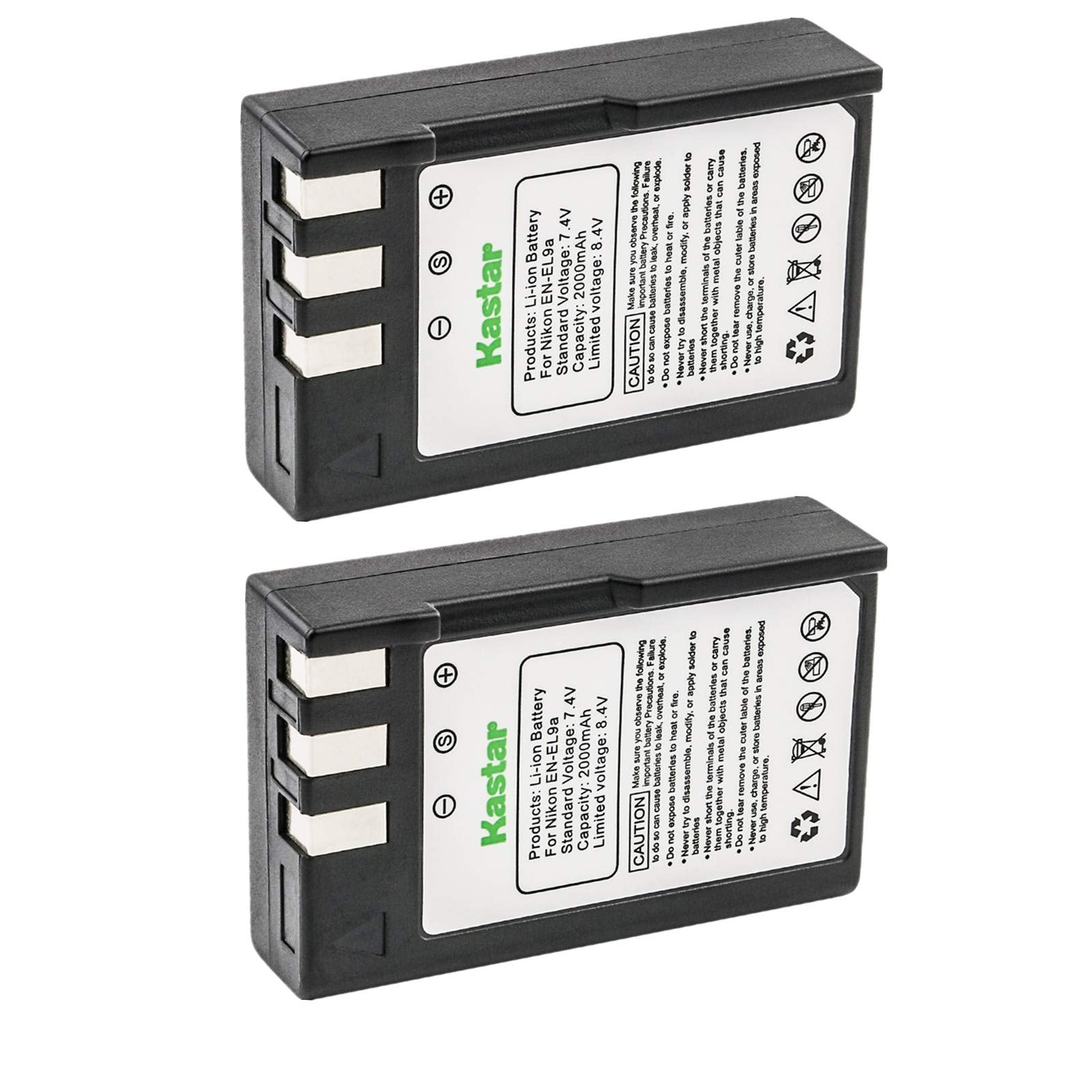 Kastar 2 Packs EN-EL9 Compatible Battery Replacement for Nikon EN-EL9, EN-EL9a, EN-EL9e Batteries and Nikon D40, D40x, D60, D500
