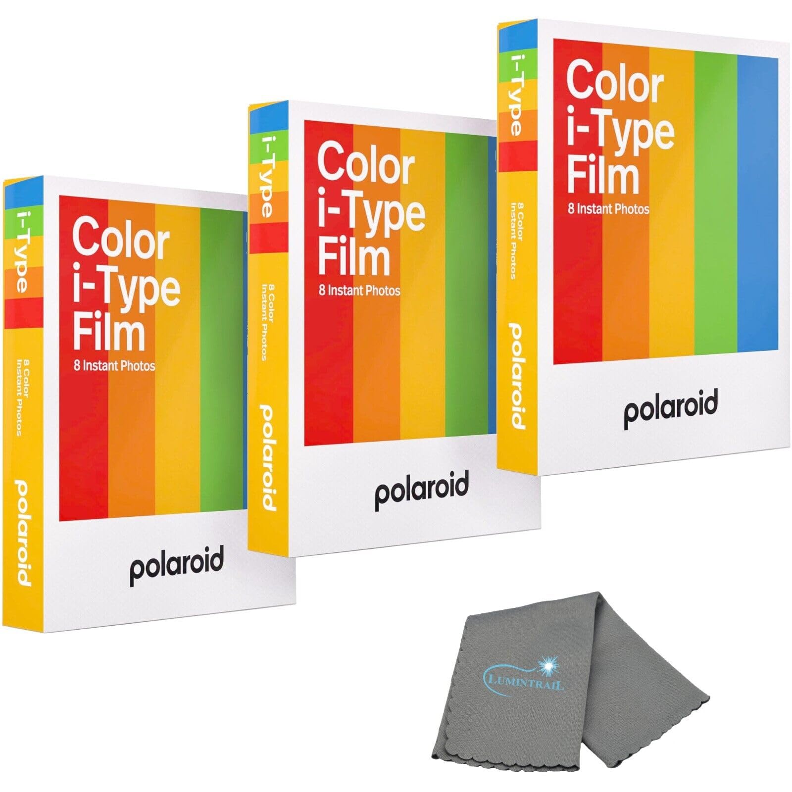 Polaroid Instant Color Film For I Type Cameras 3 Pack, 24 Instant Photos, Works With Polaroid Now, Now+, I 2, & Lab, Bundle With