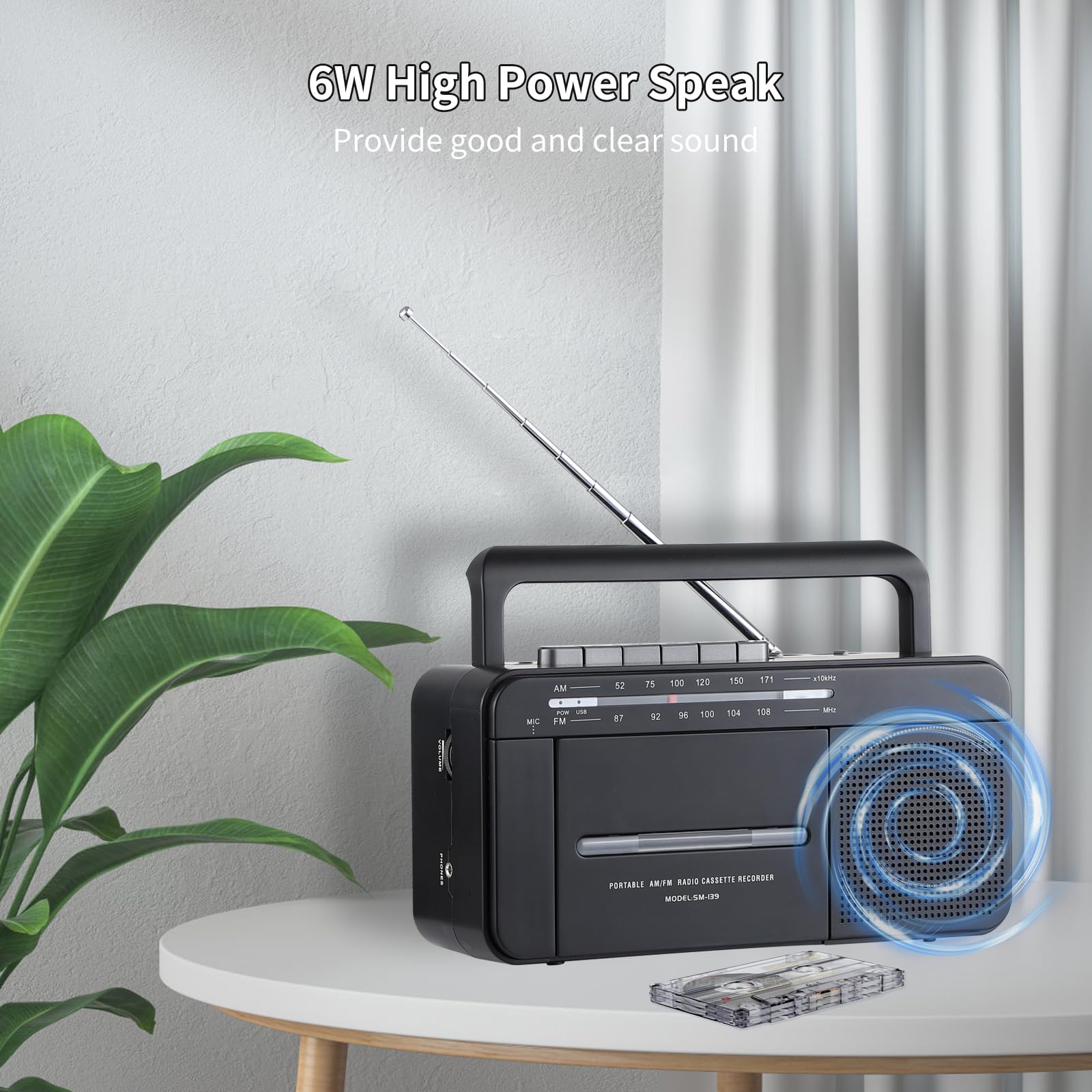 Semier Boombox Mp3 Conversion Cassette Tape Player Recorder Am Fm Radio, Cassette To Mp3 Digital Converter, Usb Recording, Built