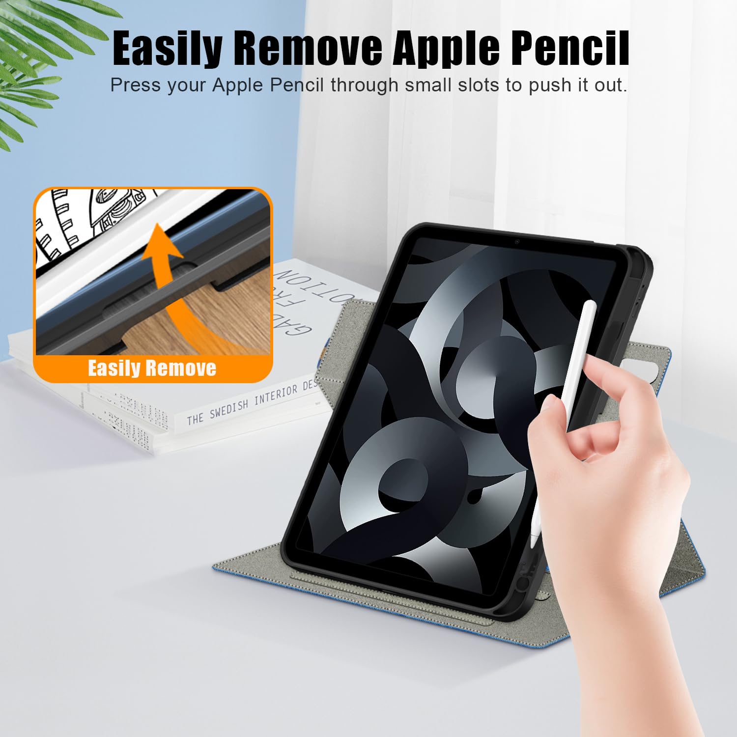 Dingguagua For Ipad 10Th Generation Case 10.9 Inch 2022 With Pencil Holder,(Model: A2696 /A2757 / A2777 Pu Leather Smart Cover A