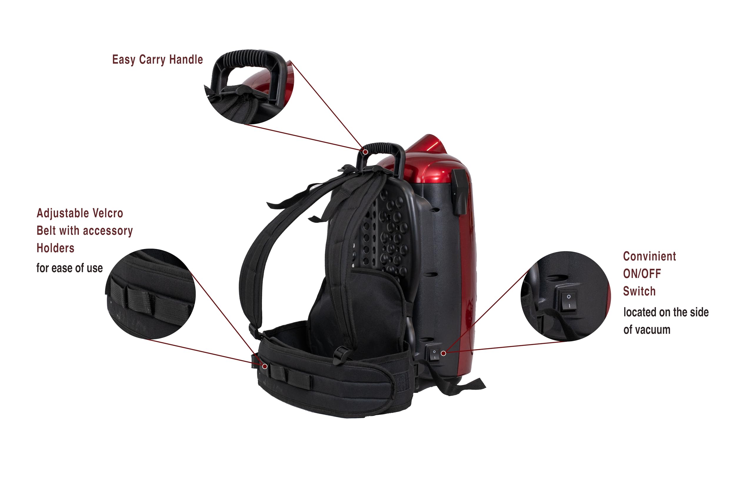 Atrix Jet Red Hepa Backpack Vacuum