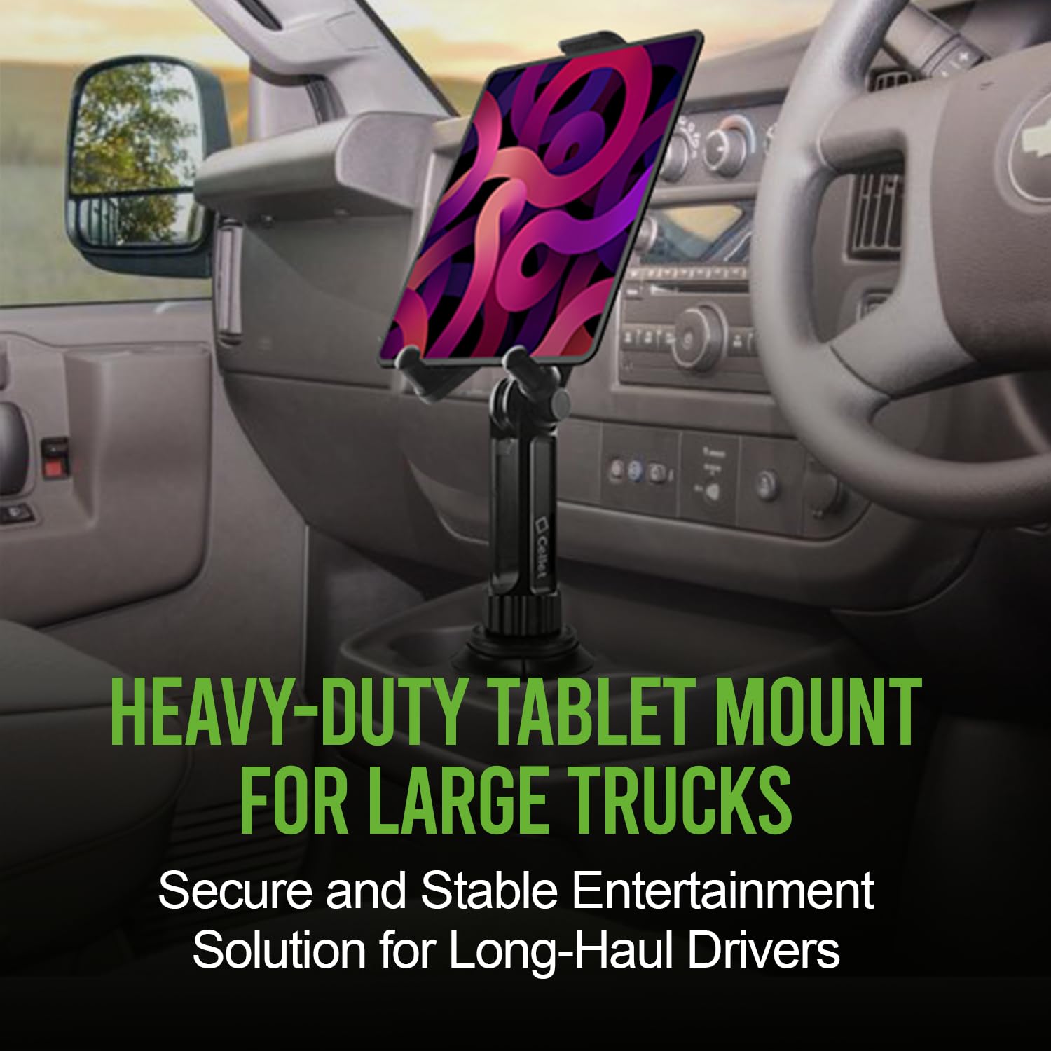 Cellet Universal 360 Adjustable Cup Holder Tablet Automobile Mount Cradle Compatible To Apple Ipad Pro 12.9 Ipad 9.7 Inch Air 20