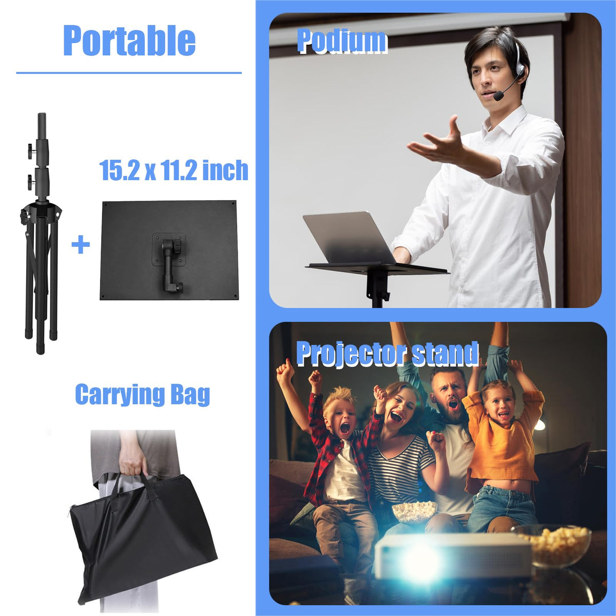 Computer Projection Podium Kereal Laptop Projector Tripod Stand, Universal Portable Floor Holder ...
